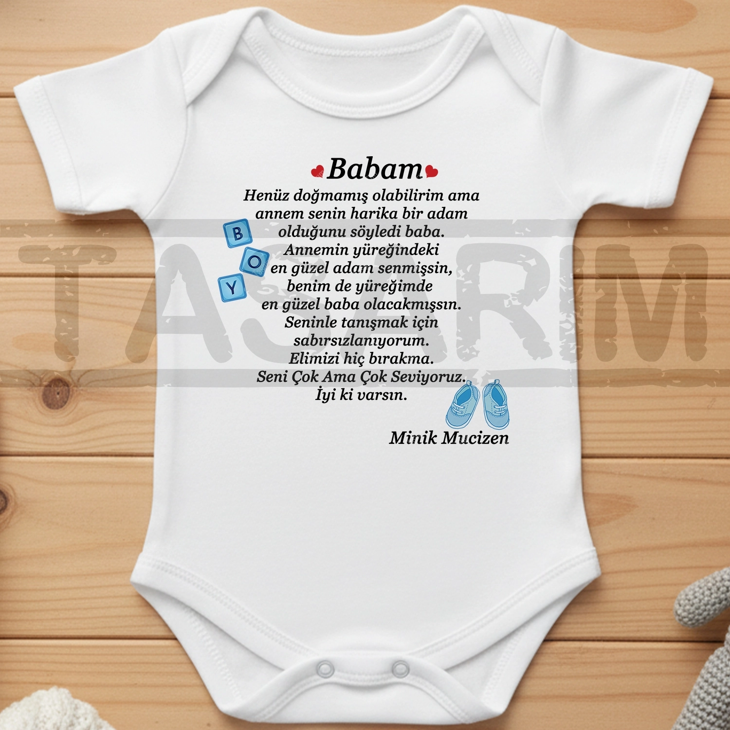 Babalar Günün Kutlu Olsun Minik Mucizen - Bebek Body Zıbın