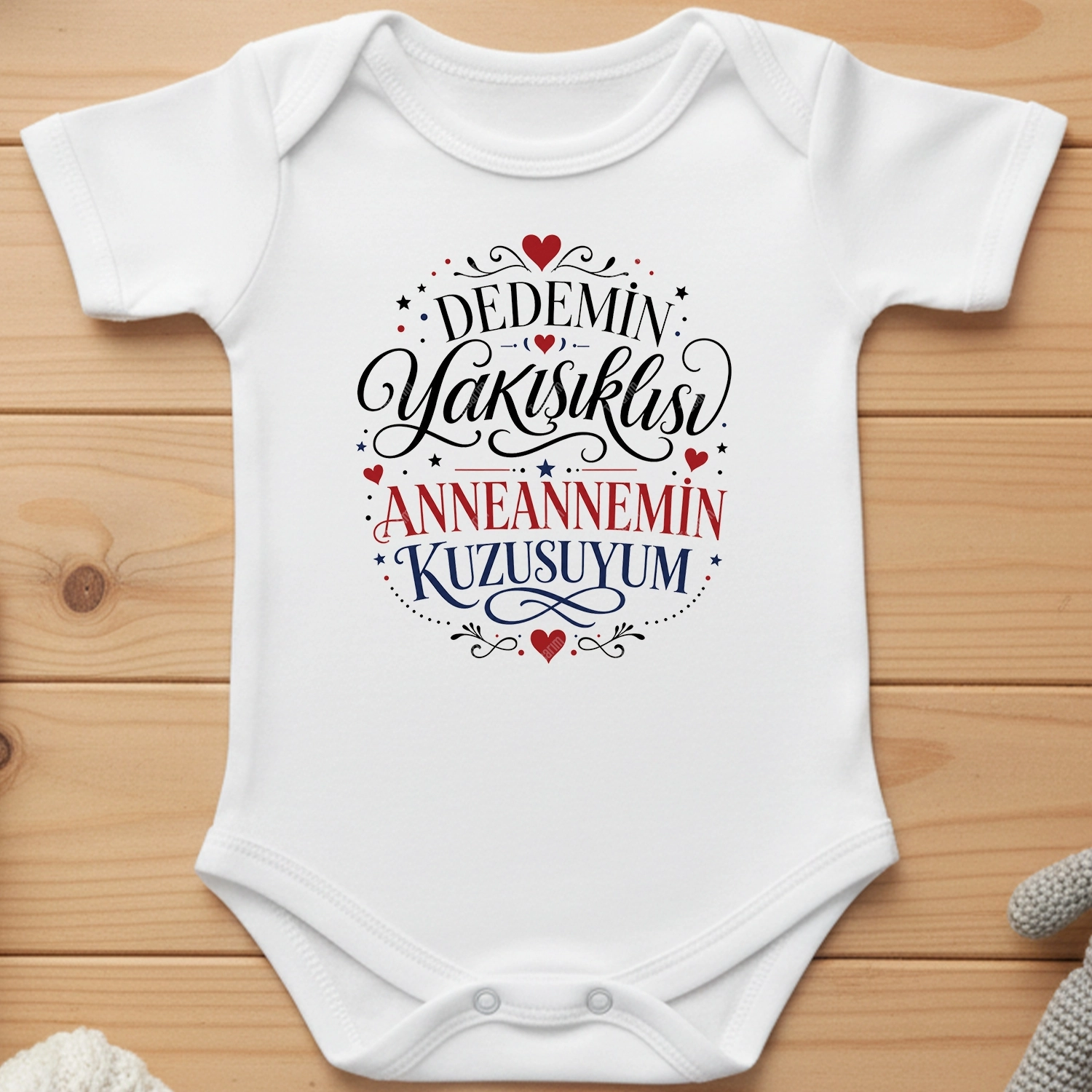 Dedemin Yakışıklısı Anneannemin Kuzusuyum - Bebek Body Zıbın