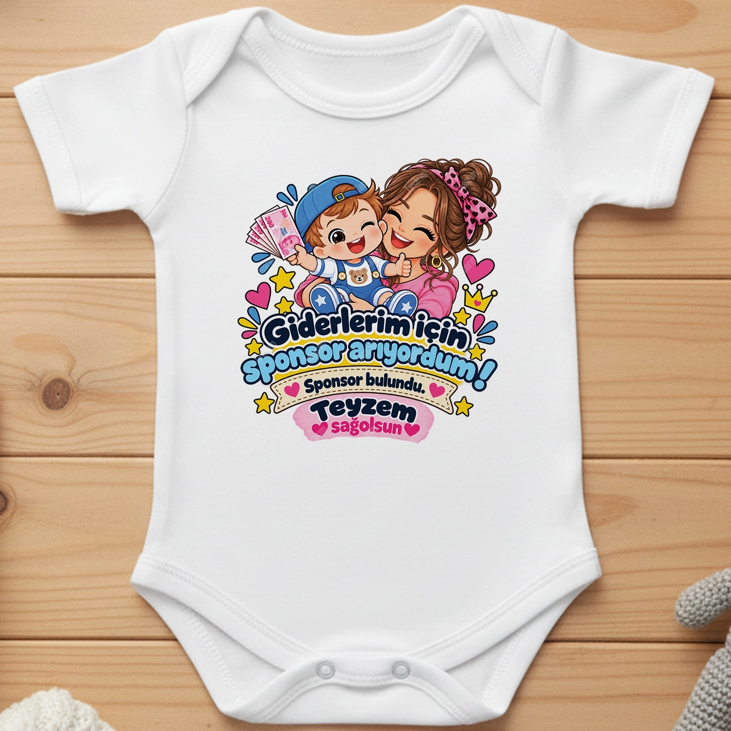 Giderlerim İçin Sponsor Arıyordum Sponsor Bulundu Teyzem Sağolsun - Bebek Body Zıbın