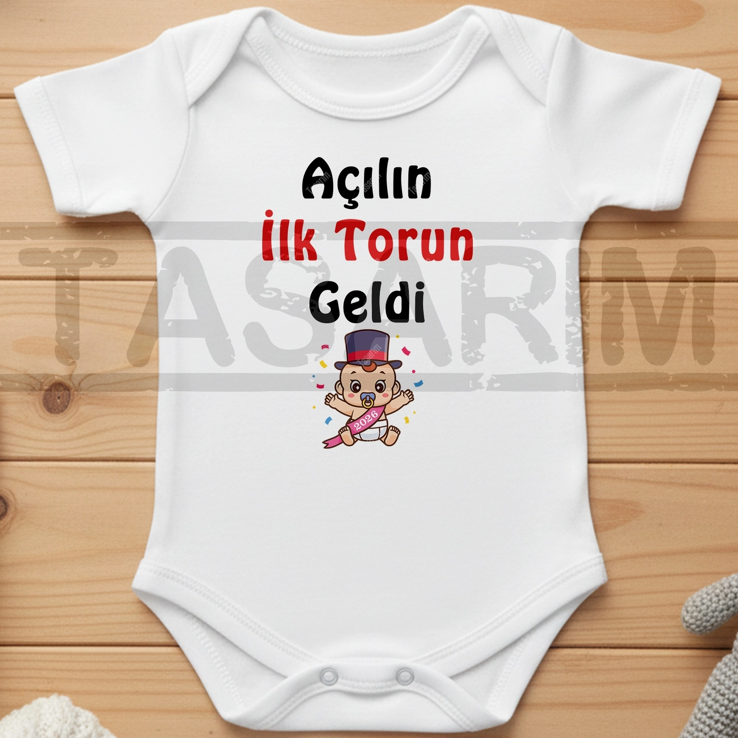 Açılın İlk Torun Geldi - Bebek Body Zıbın