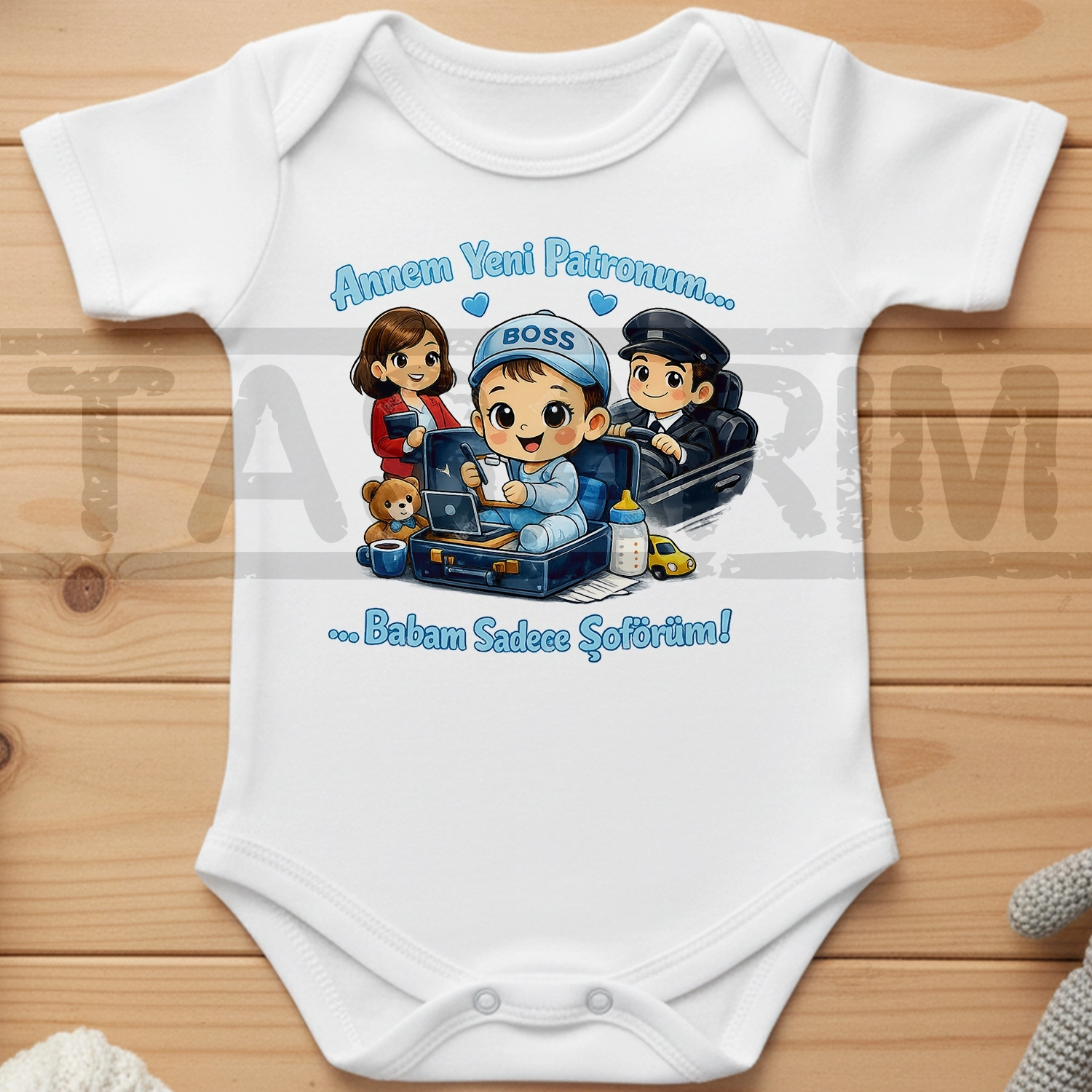 Annem Yeni Patronum Babam Sadece Şoförüm - Bebek Body Zıbın
