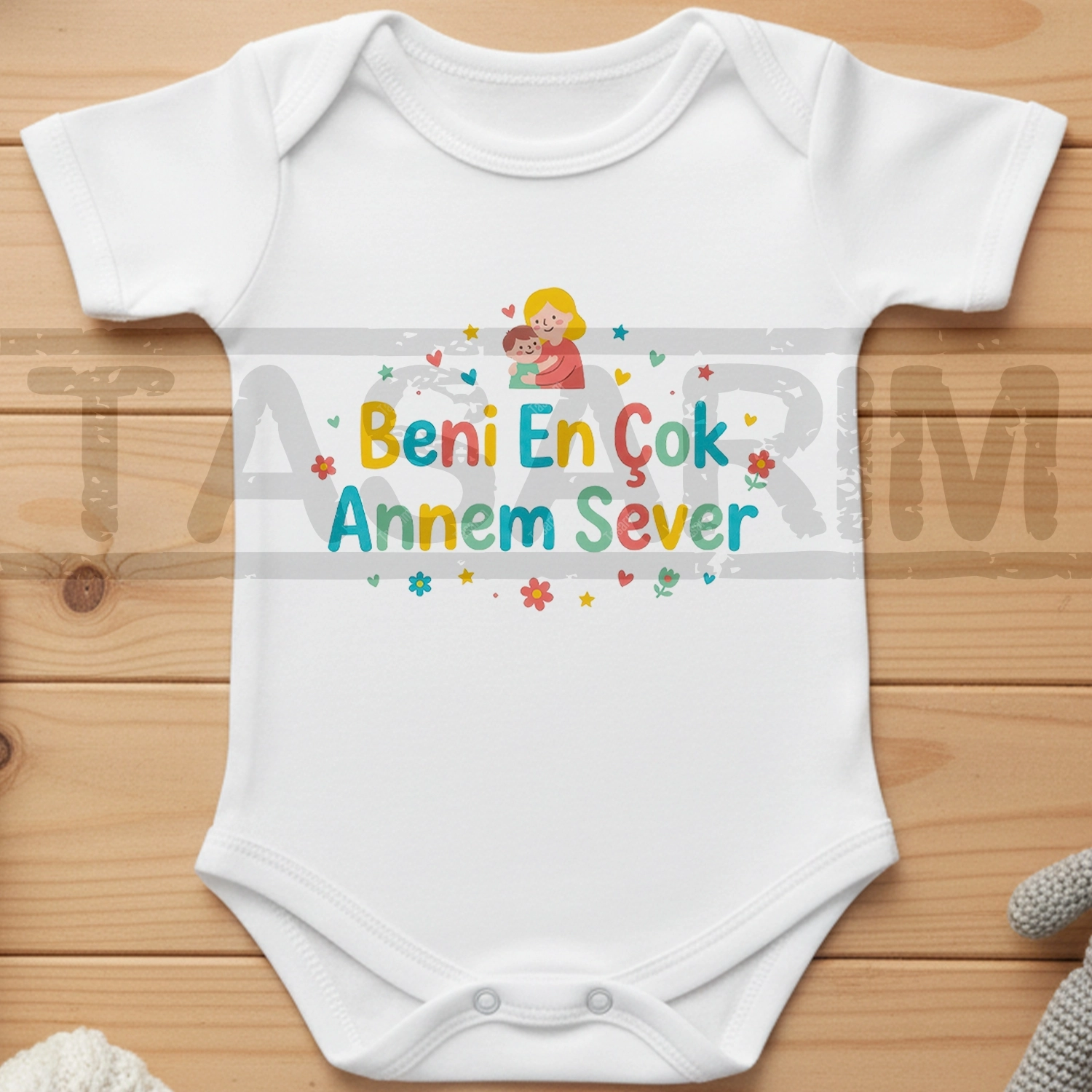 Beni En Çok Annem Sever - Bebek Body Zıbın