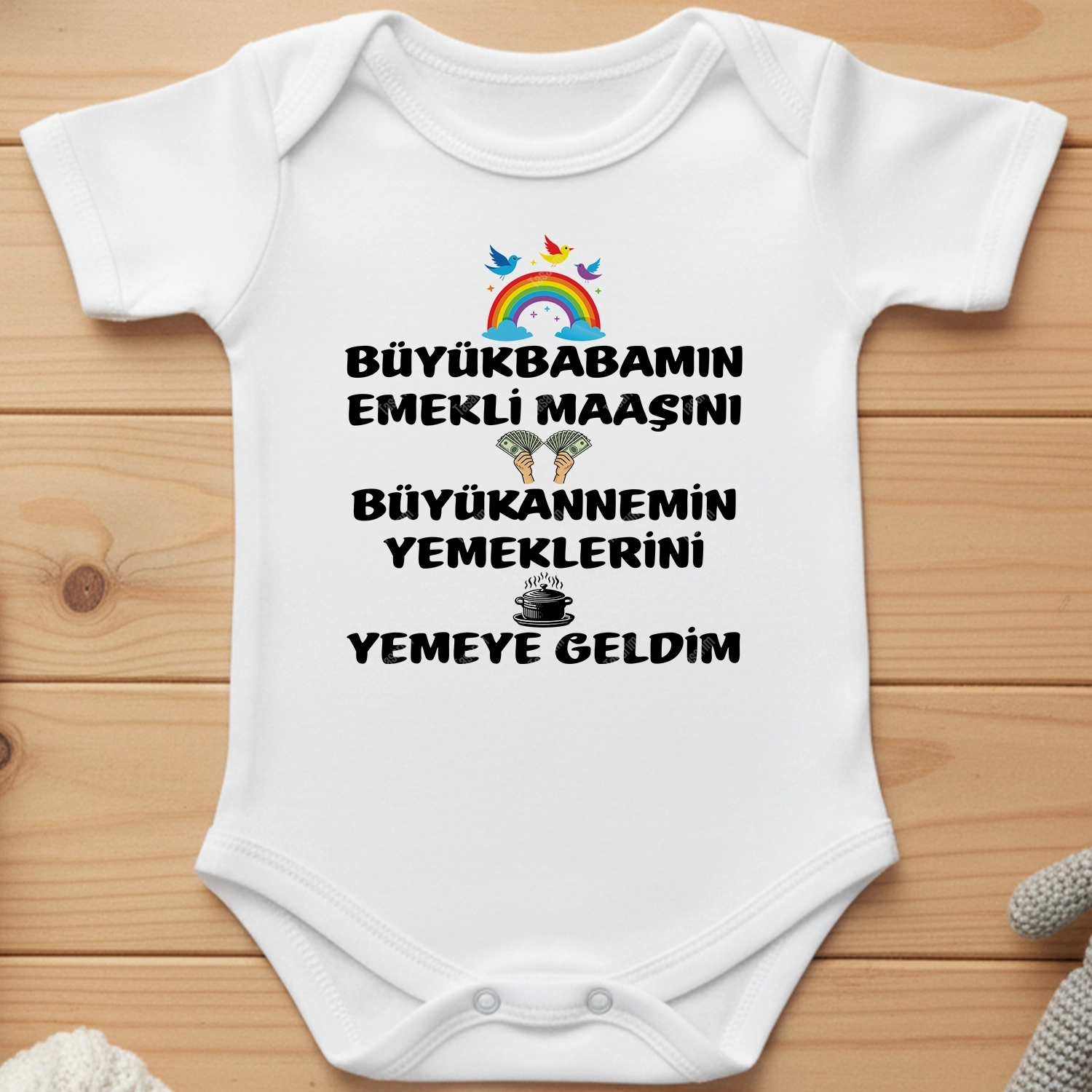 Büyükbabamın Emekli Maaşını Büyükannemin Yemeklerini Yemeye Geldim - Bebek Body Zıbın