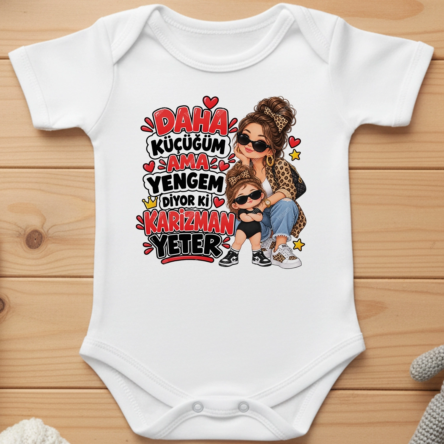 Daha Küçüğüm Ama Yengem Diyor Ki Karizman Yeter - Bebek Body Zıbın