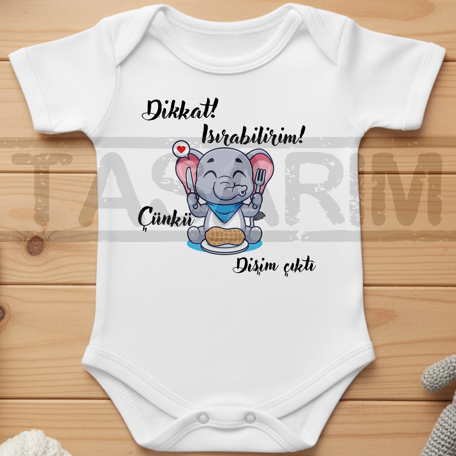 Dikkat Issırabilirim ! Çünkü Dişim Çıktı - Bebek Body Zıbın