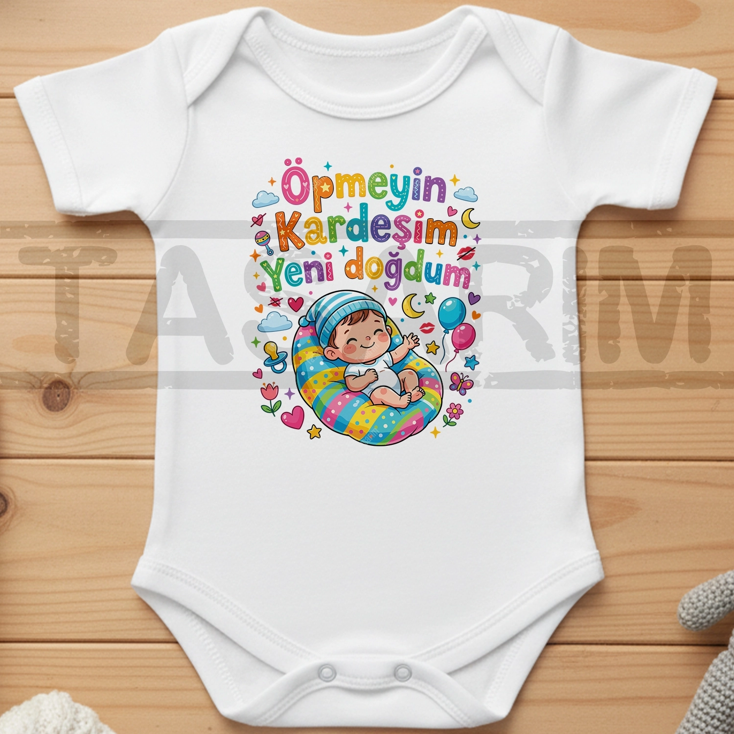 Öpmeyin Kardeşim Yeni Doğdum - Bebek Body Zıbın