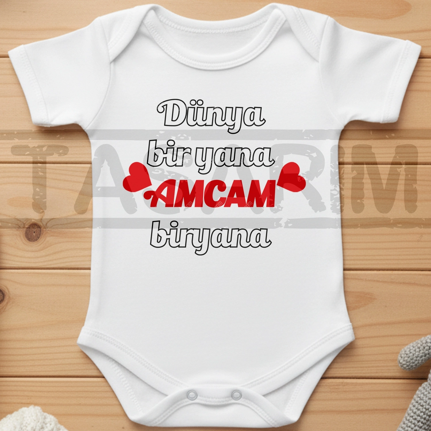 Dünya Bir Yana Amcam Bir Yana - Bebek Body Zıbın