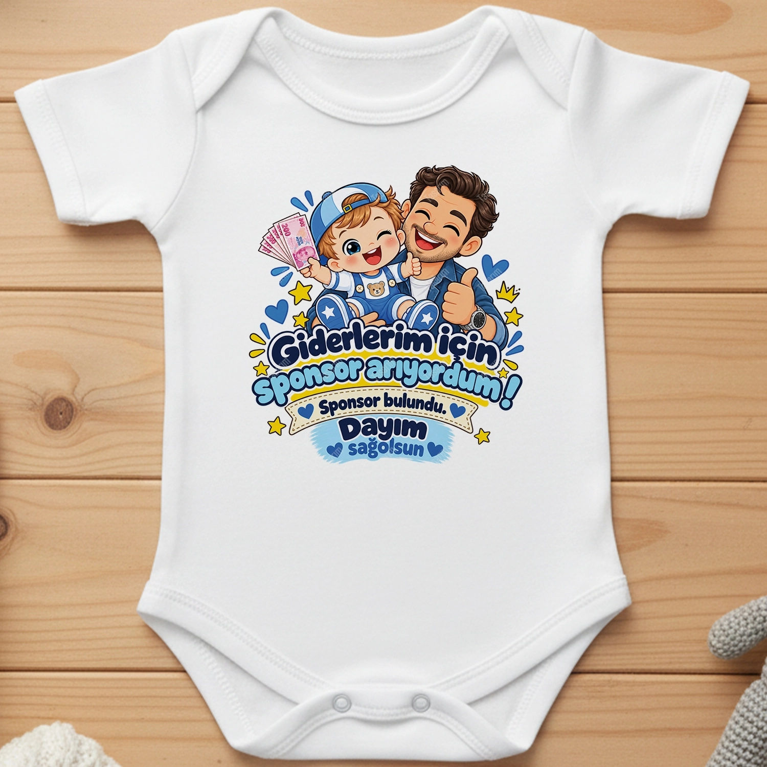 Giderlerim İçin Sponsor Arıyordum Sponsor Bulundu Dayım Sağolsun - Bebek Body Zıbın