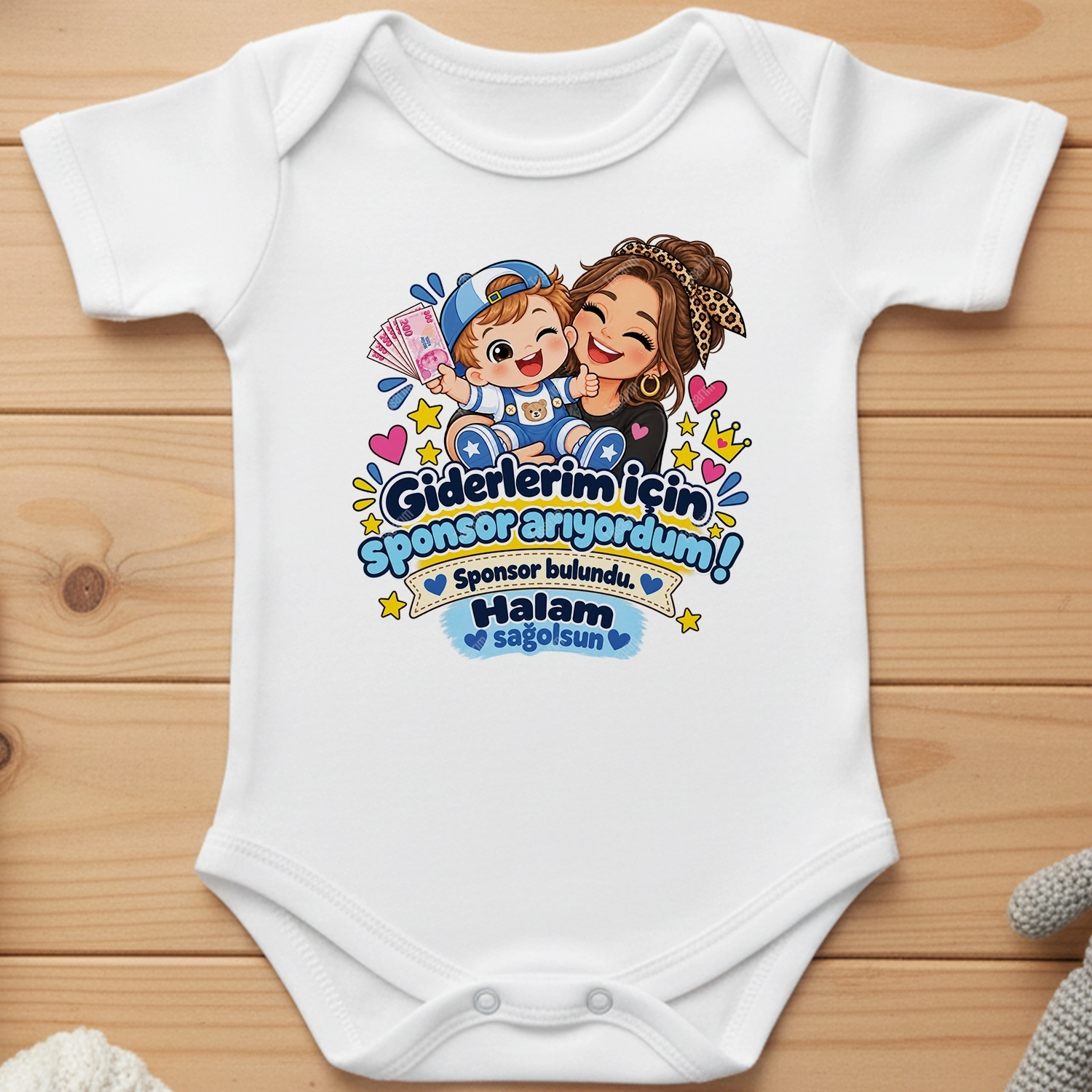 Giderlerim İçin Sponsor Arıyordum Sponsor Bulundu Halam Sağolsun - Bebek Body Zıbın