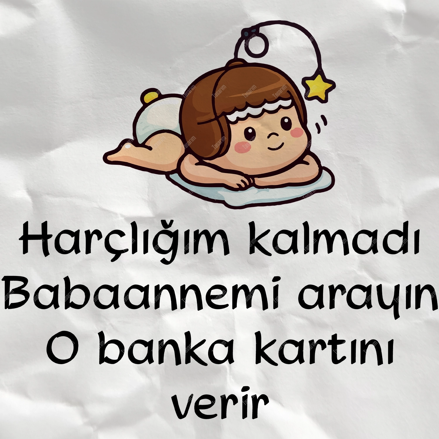 Harçlığım Kalmadı Babaannemi Arayın O Banka Kartını Verir - Bebek Body Zıbın