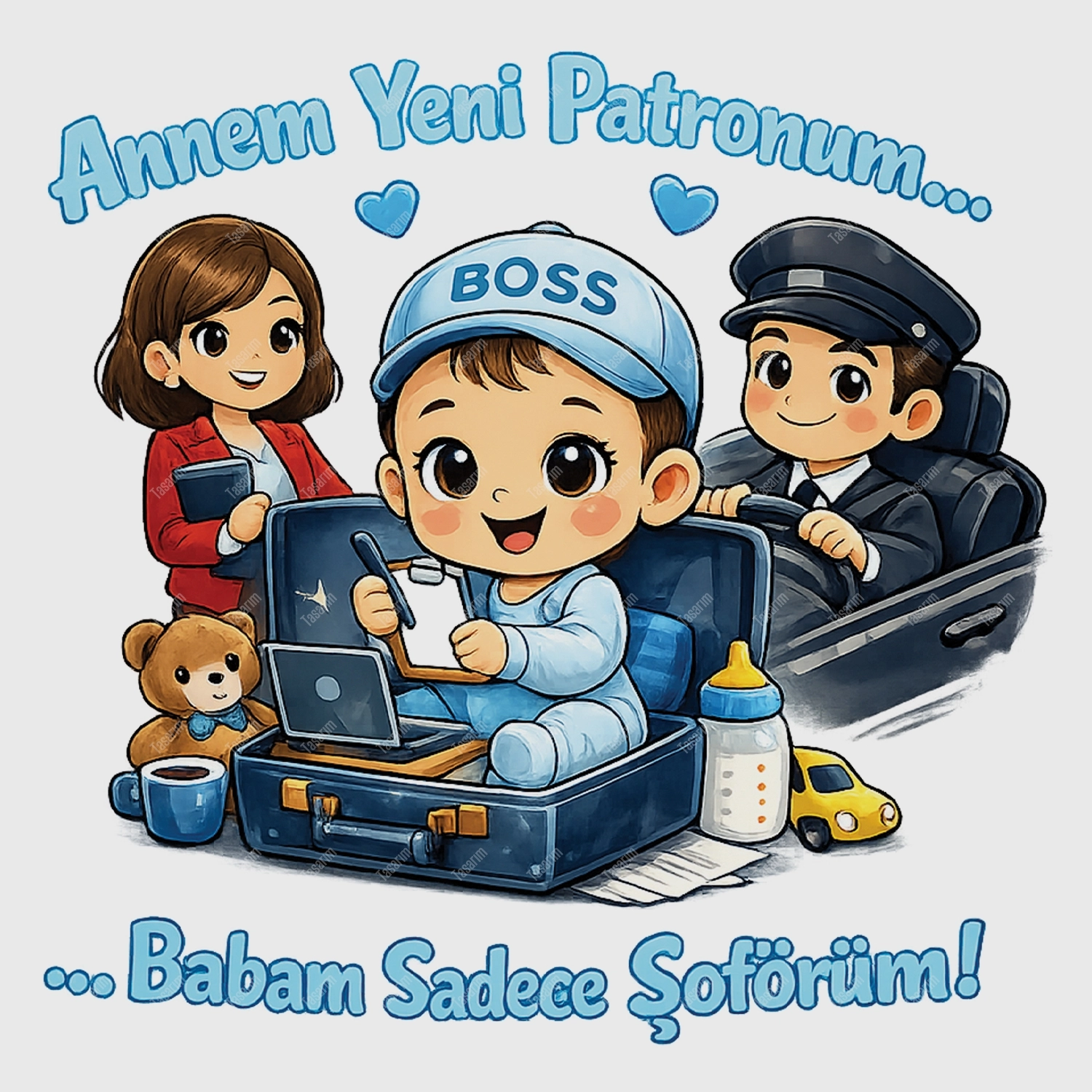 Annem Yeni Patronum Babam Sadece Şoförüm - Bebek Body Zıbın