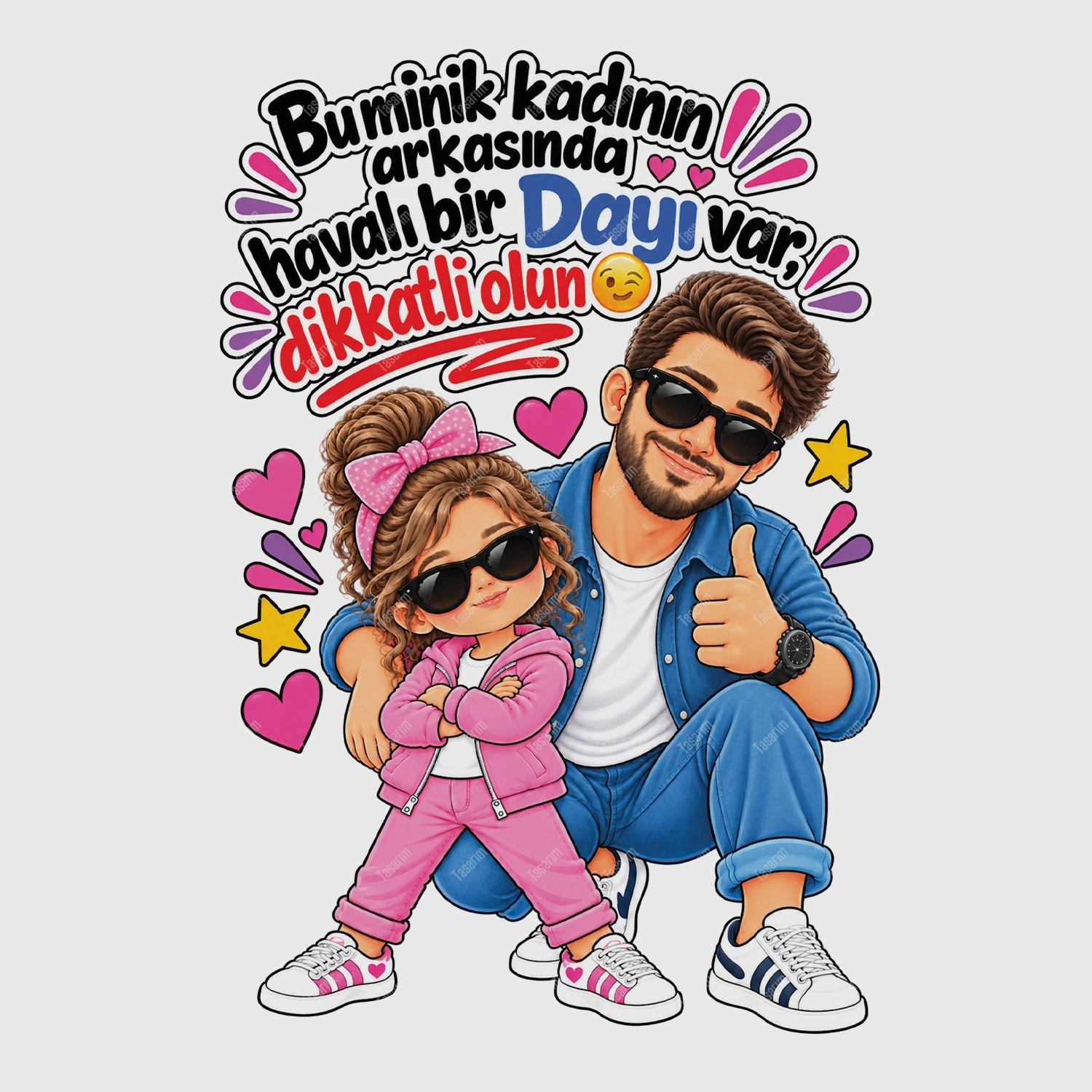 Bu Minik Kadının Arkasında Havalı Bir Dayı Var Dikkatli Olun - Bebek Body Zıbın