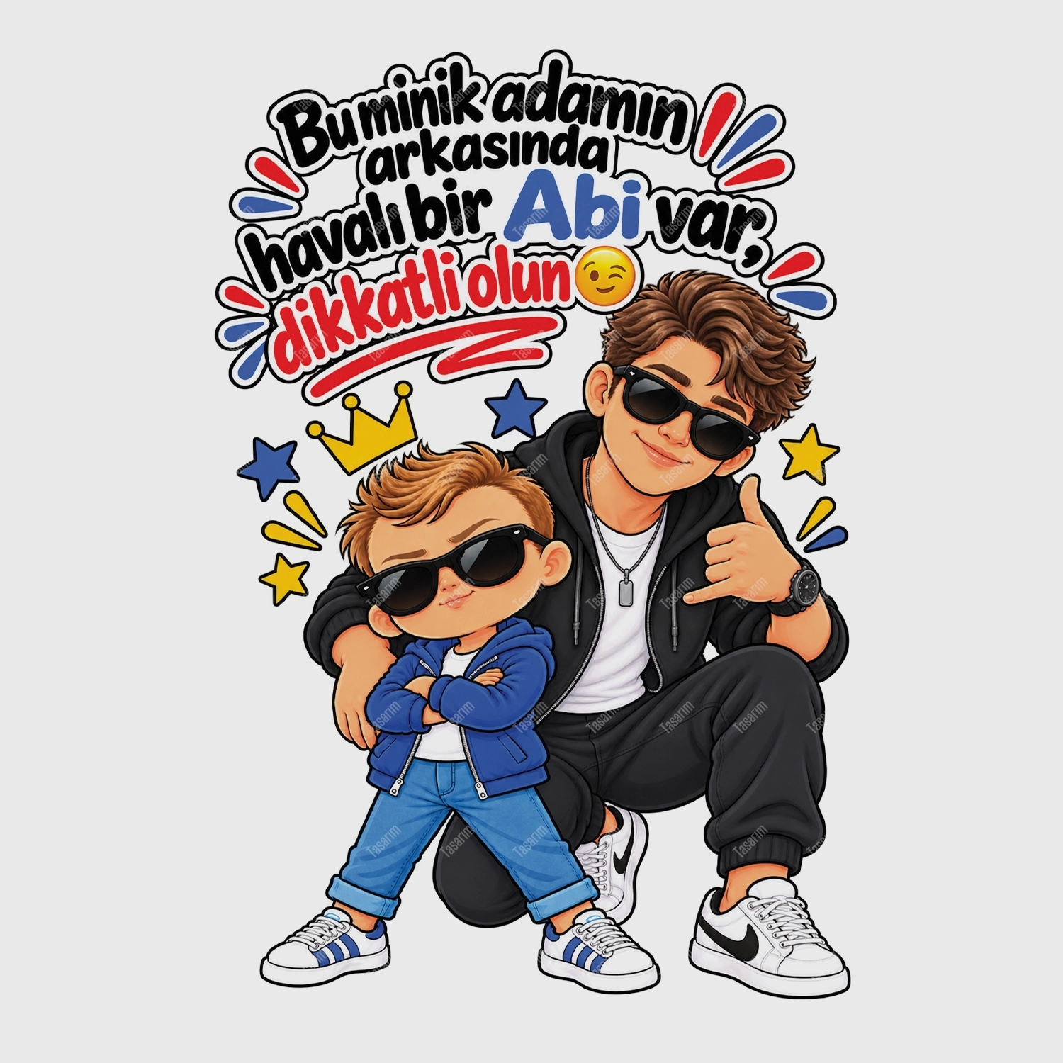 Bu Minik Adamın Arkasında Havalı Bir Abi Var Dikkatli Olun - Bebek Body Zıbın