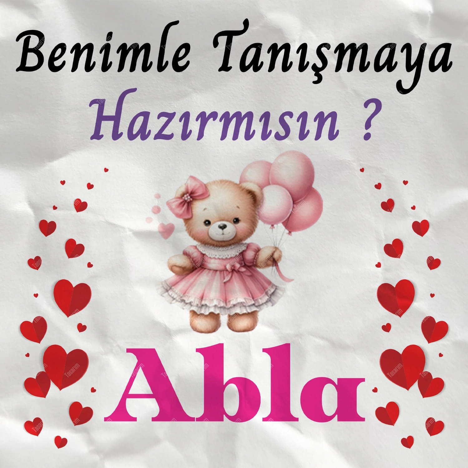 Benimle Tanışmaya Hazırmısın ? Abla - Bebek Body Zıbın