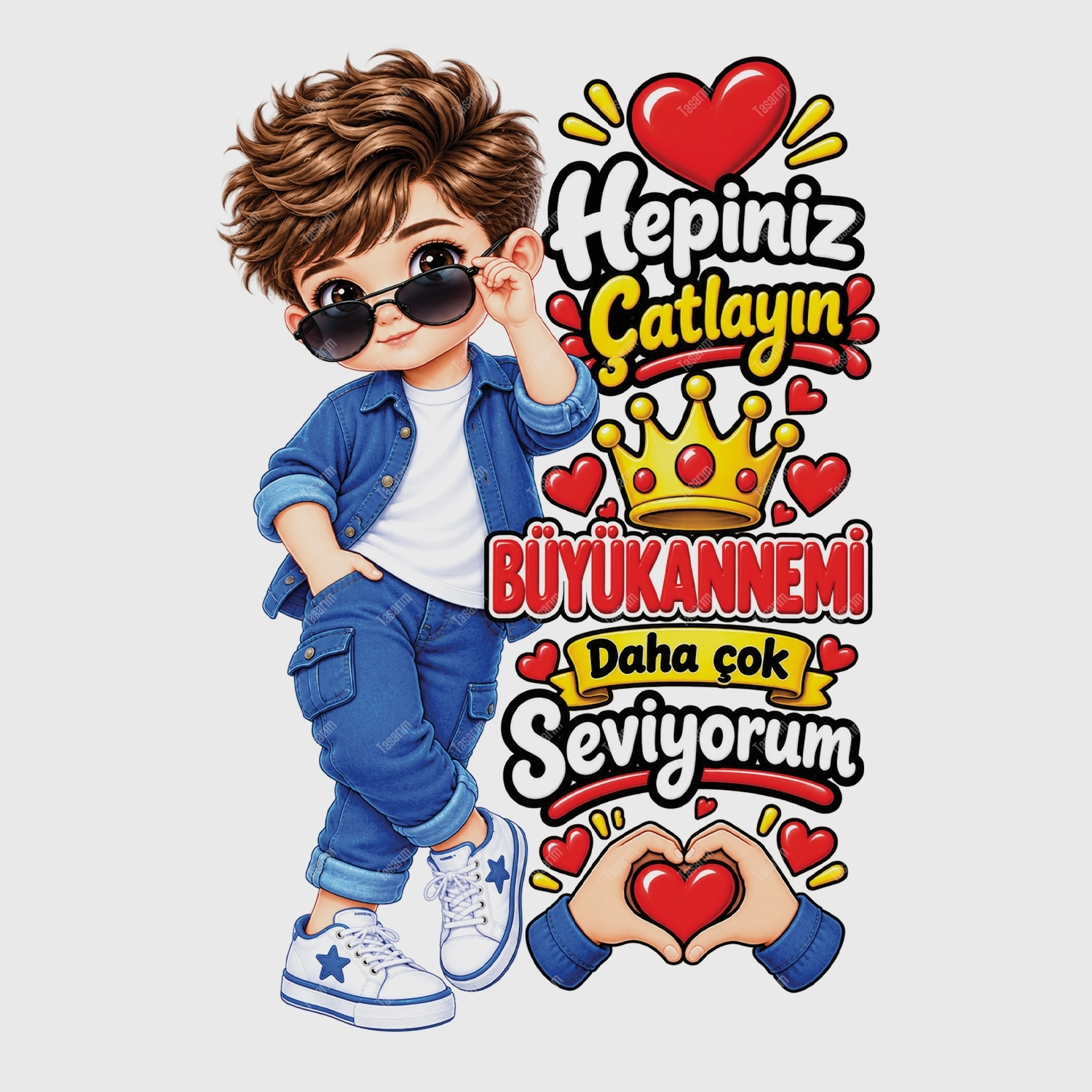 Hepiniz Çatlayın Büyükannemi Daha Çok Seviyorum - Bebek Body Zıbın