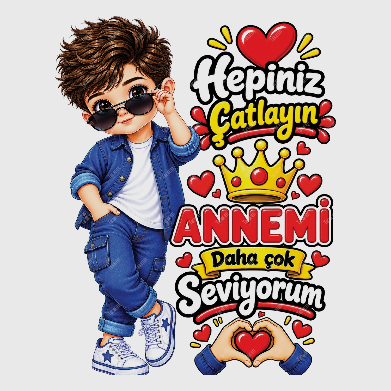 Hepiniz Çatlayın Annemi Daha Çok Seviyorum - Bebek Body Zıbın
