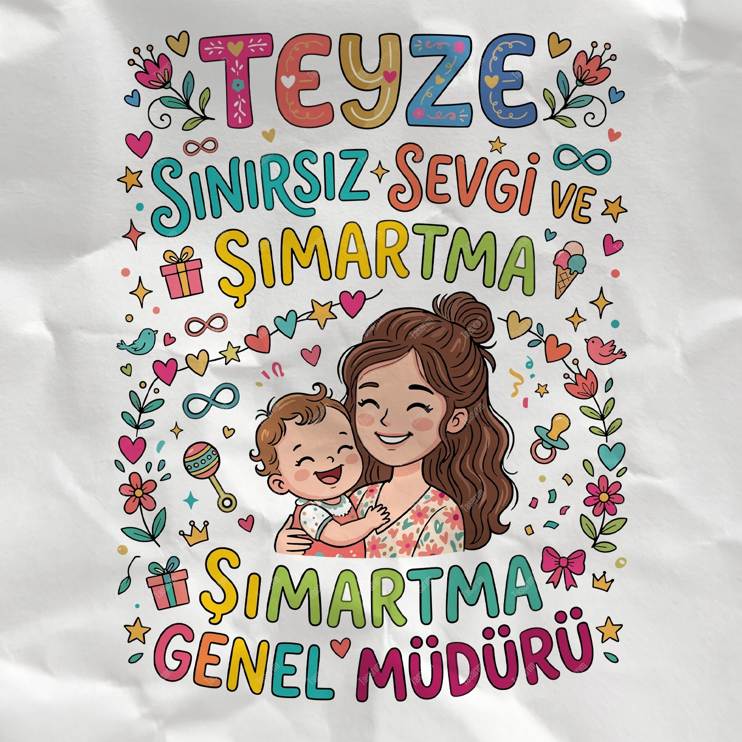 Teyze Sınırsız Sevgi Şımartma Genel Müdürü - Bebek Body Zıbın