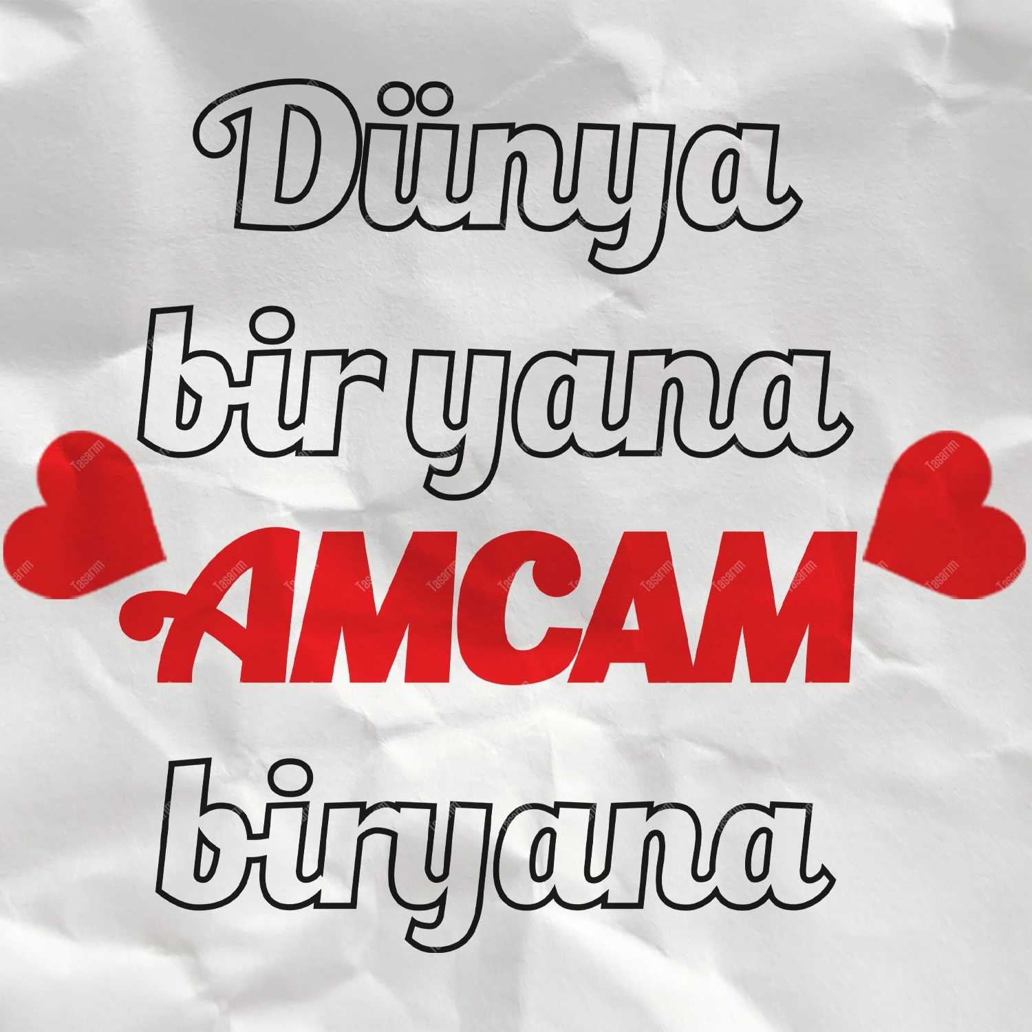 Dünya Bir Yana Amcam Bir Yana - Bebek Body Zıbın