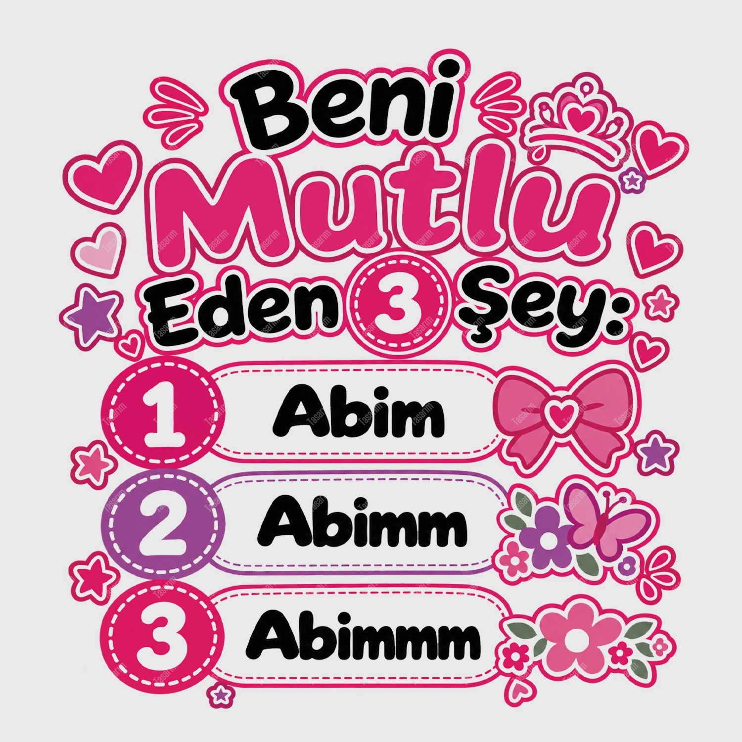 Beni Mutlu Eden 3 Şey Abim - Bebek Body Zıbın