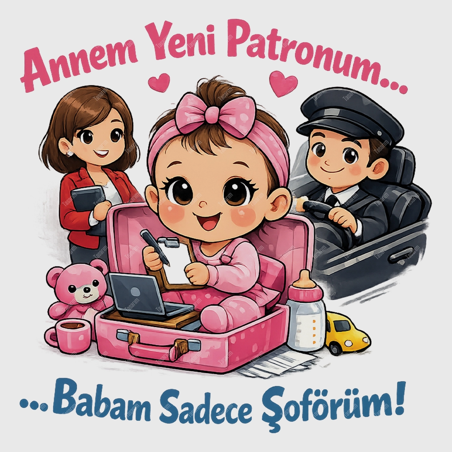 Annem Yeni Patronum Babam Sadece Şoförüm - Bebek Body Zıbın