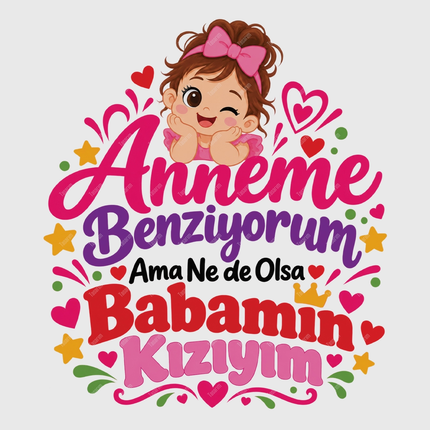 Anneme Benziyorum Ama Ne De Olsa Babamın Kızıyım - Bebek Body Zıbın