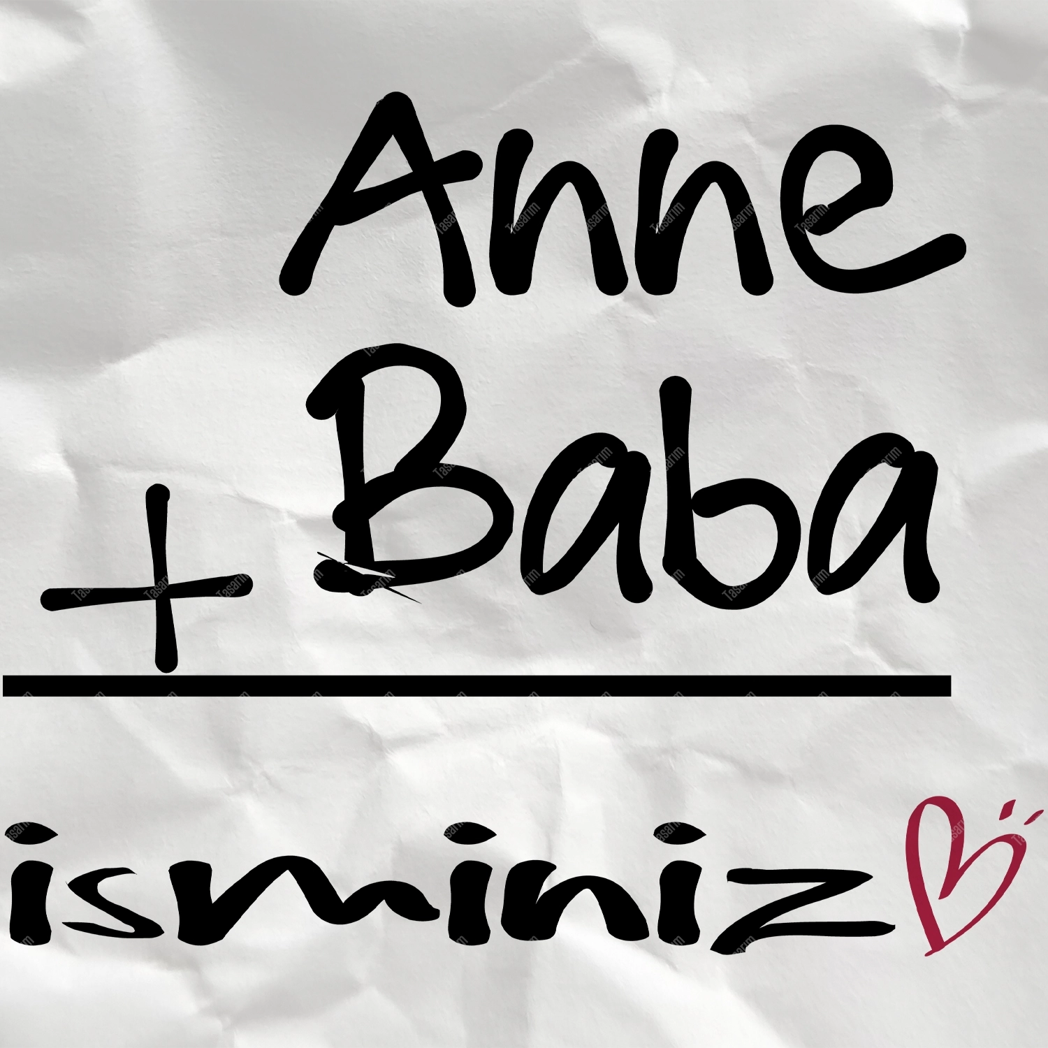 Anne ve Baba Sonuç Ben - Bebek Body Zıbın