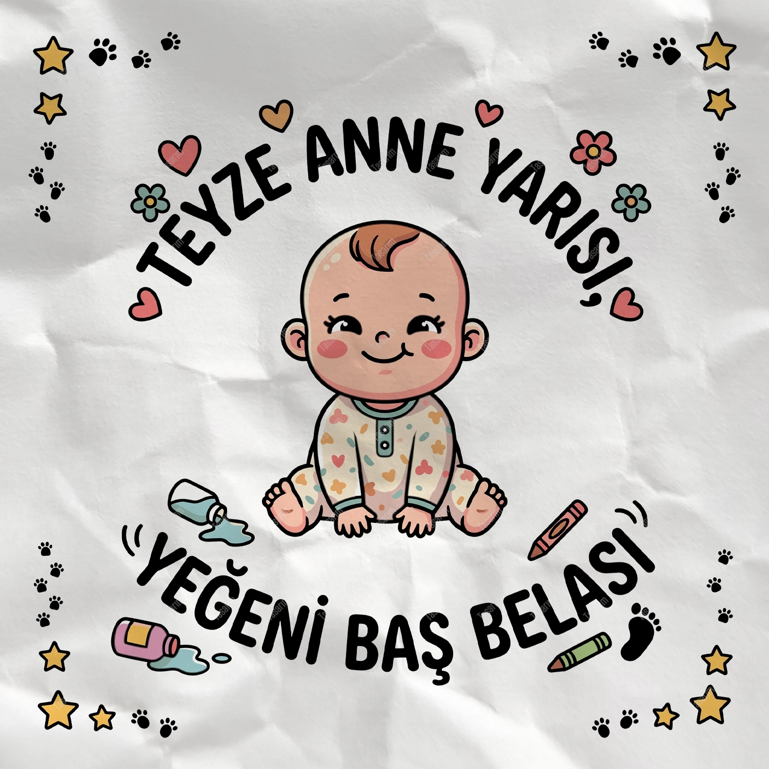 Teyze Anne Yarısı Yeğeni Baş Belası - Bebek Body Zıbın