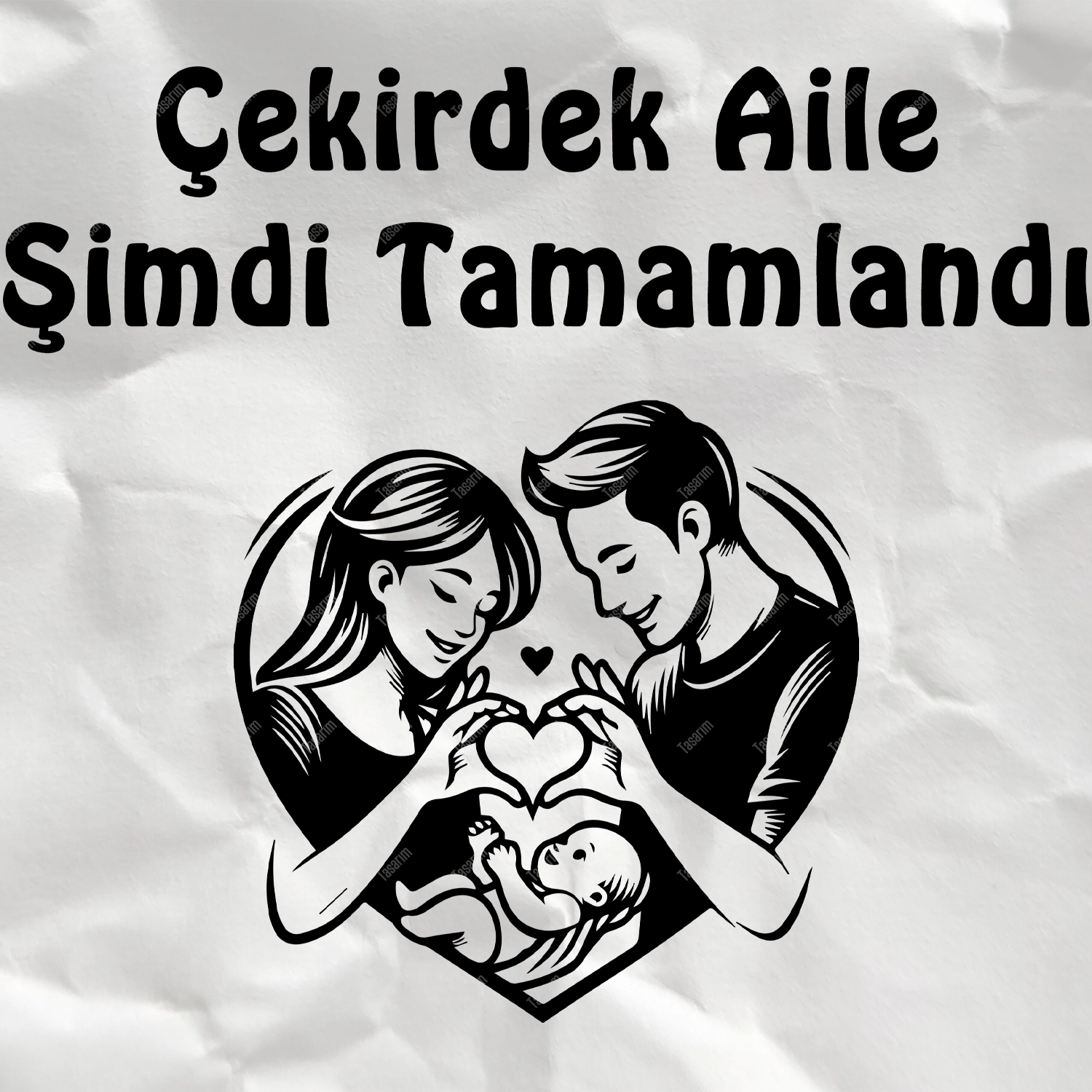 Çekirdek Aile Şimdi Tamamlandı - Bebek Body Zıbın