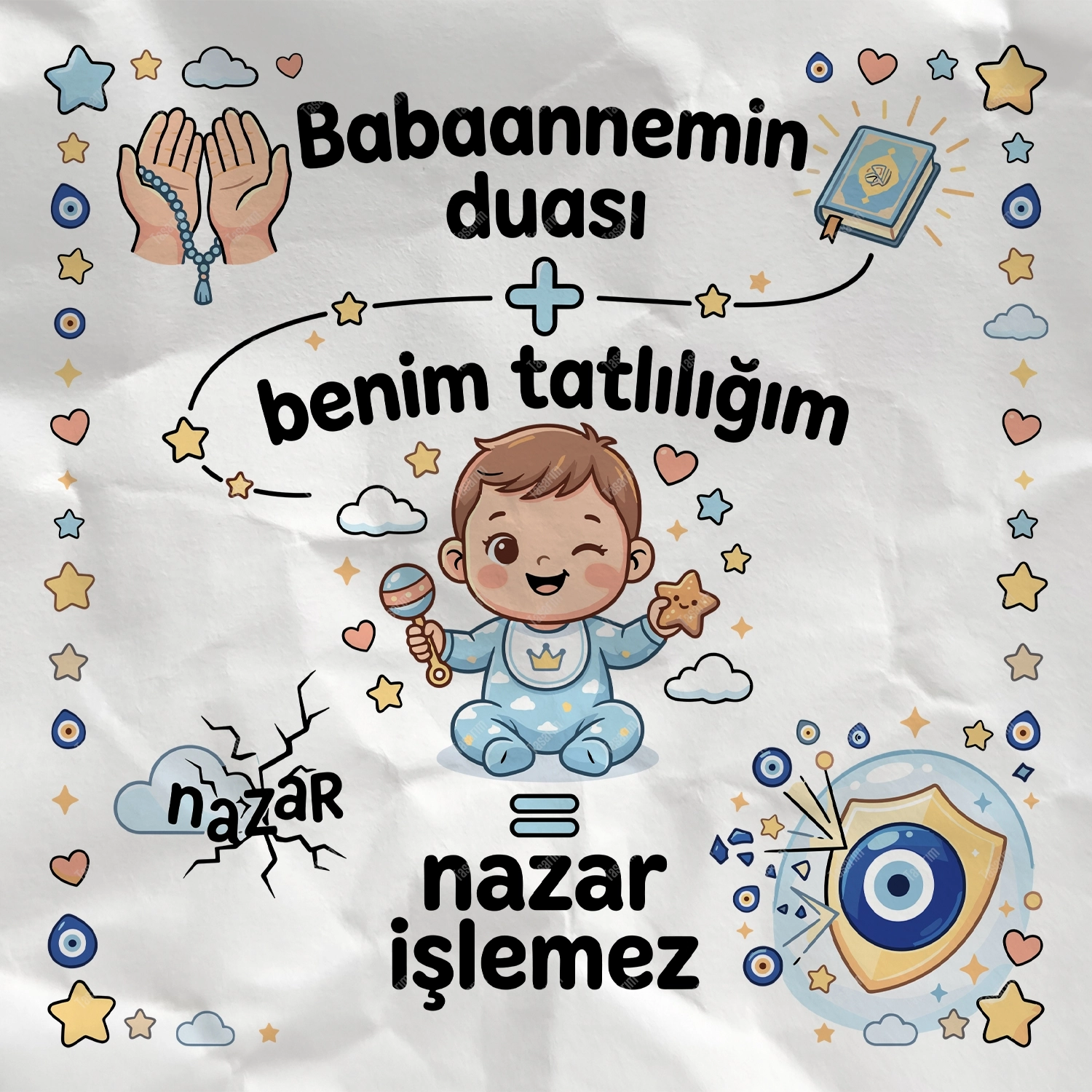 Babaannemin Duası Benim Tatlılığım Nazar İşlemez - Bebek Body Zıbın