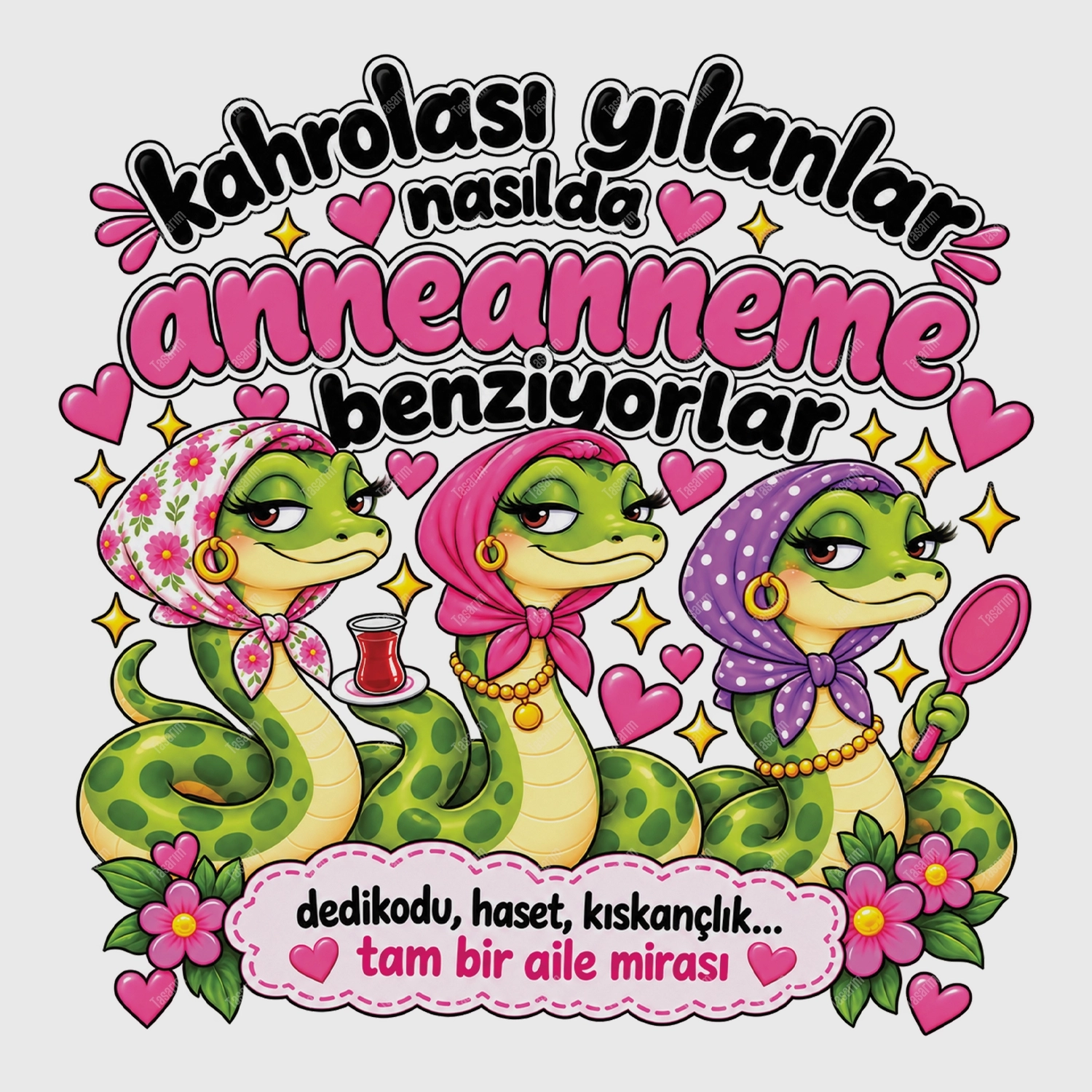Kahrolası Yılanlar Nasılda Anneanneme Benziyorlar - Bebek Body Zıbın