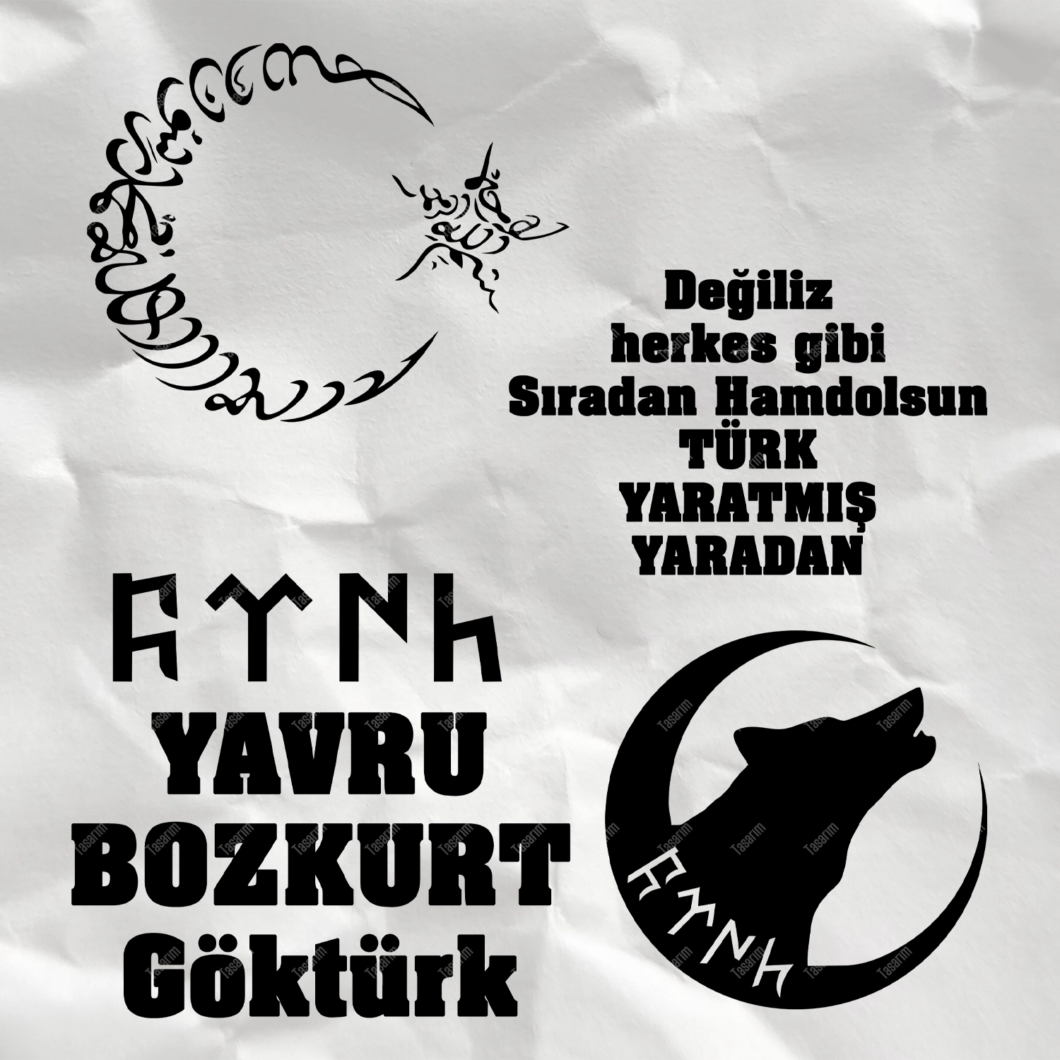 Yavru Bozkurt Göktürk - Bebek Body Zıbın