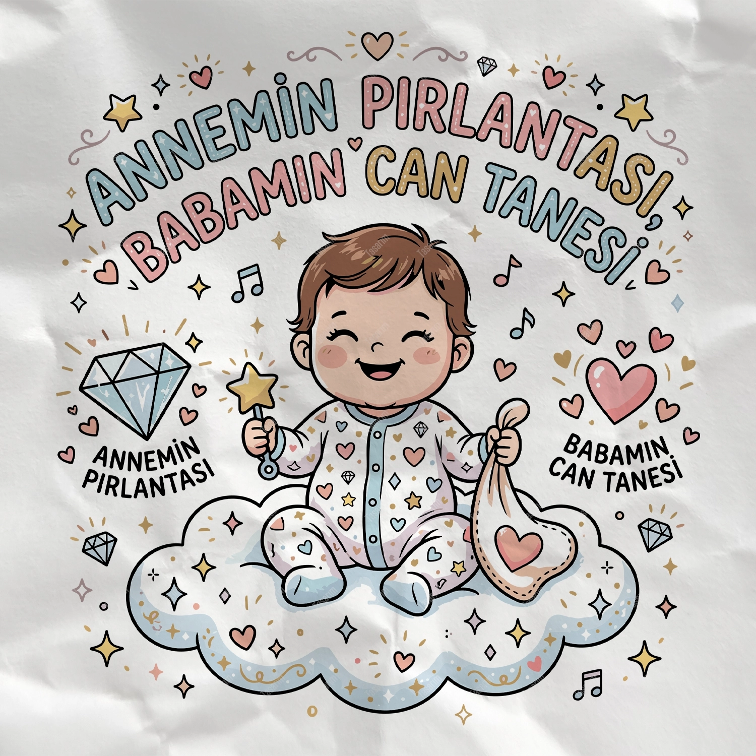 Annemin Pırlantası Babamın Can Tanesi - Bebek Body Zıbın
