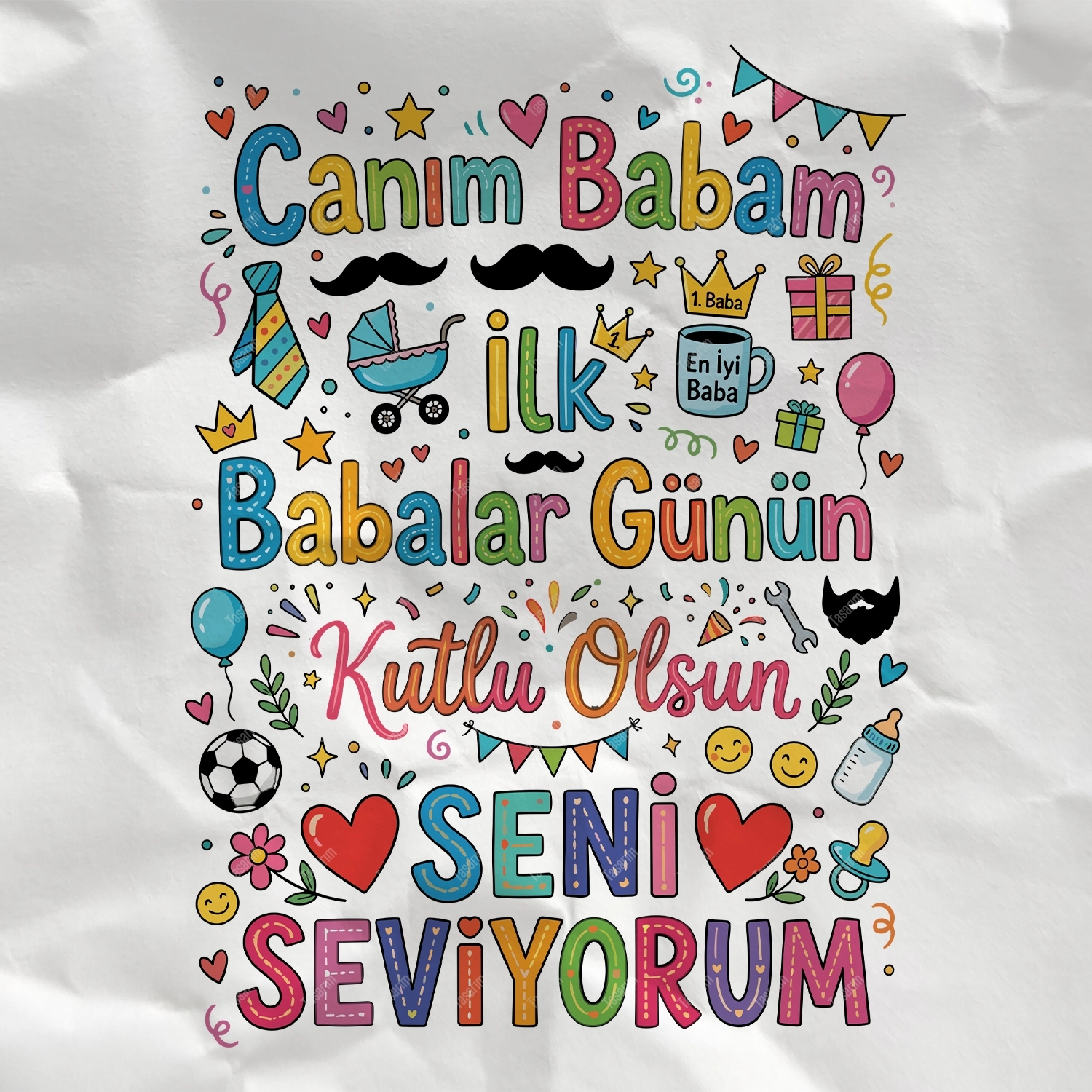 Canım Babam İlk Babalar Günün Kutlu Olsun Seni Seviyorum - Bebek Body Zıbın