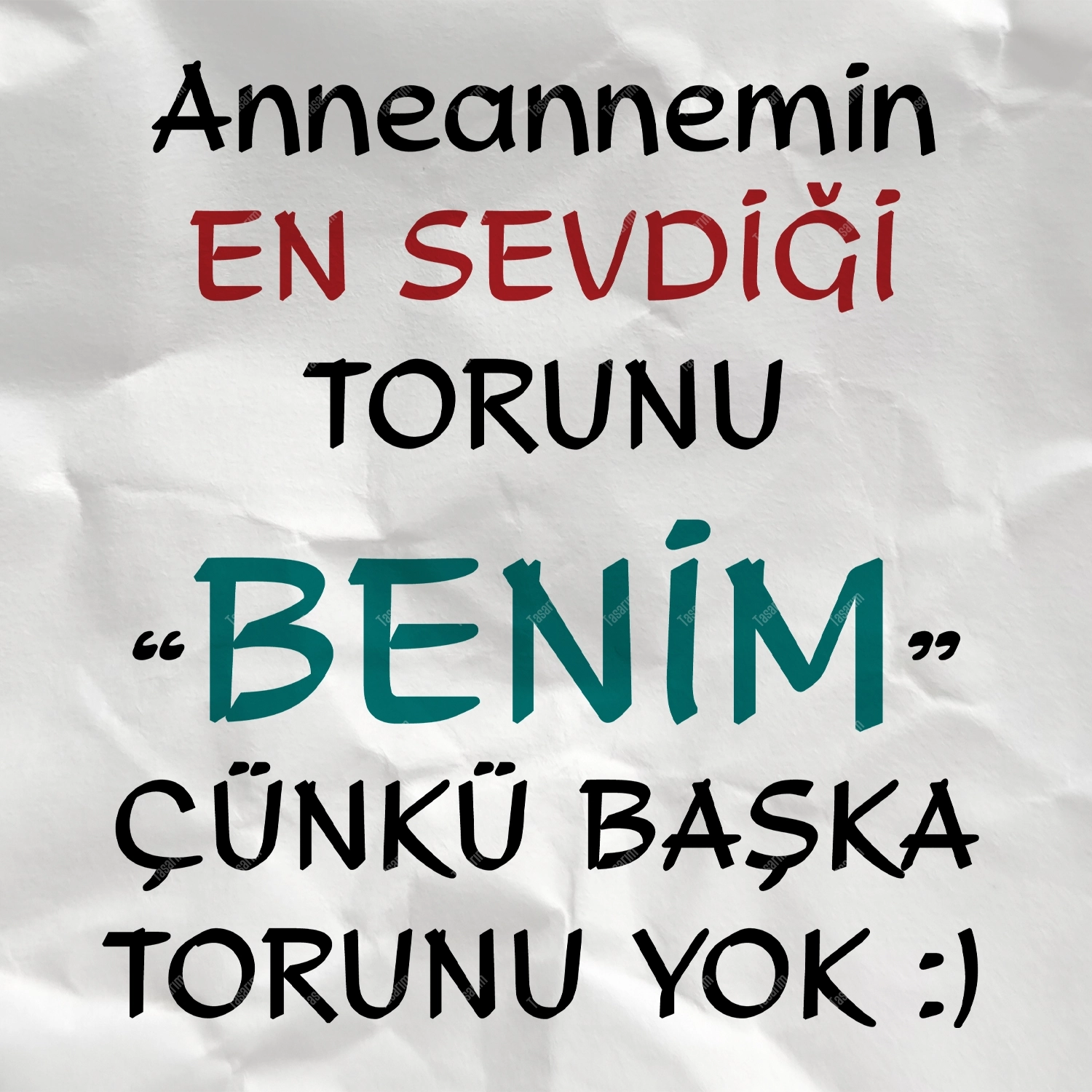 Anneannemin En Sevdiği Torunu Benim Çünkü Başka Torunu Yok - Bebek Body Zıbın