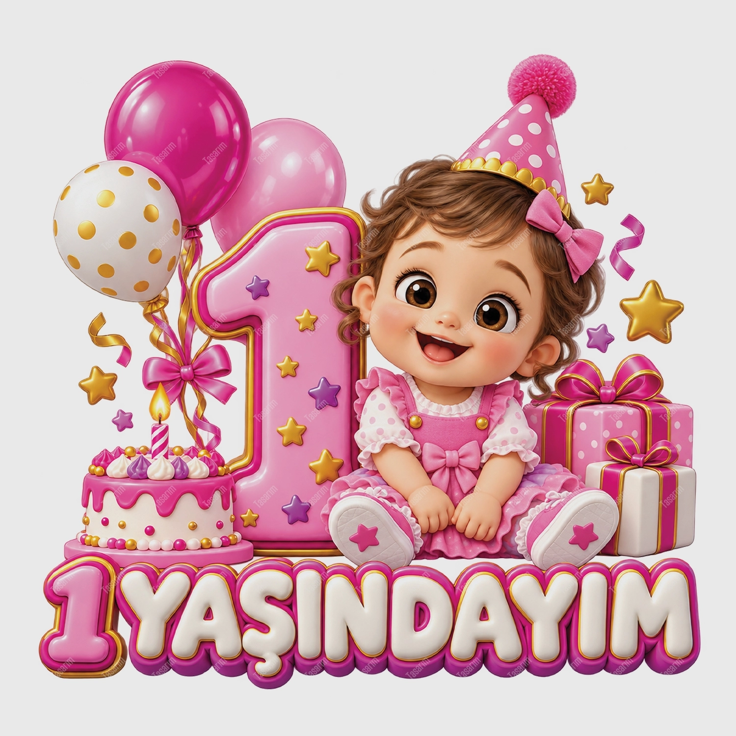 1 Yaşındayım - Bebek Body Zıbın