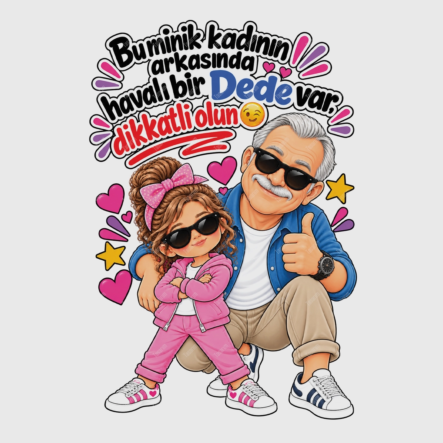 Bu Minik Kadının Arkasında Havalı Bir Dede Var Dikkatli Olun - Bebek Body Zıbın