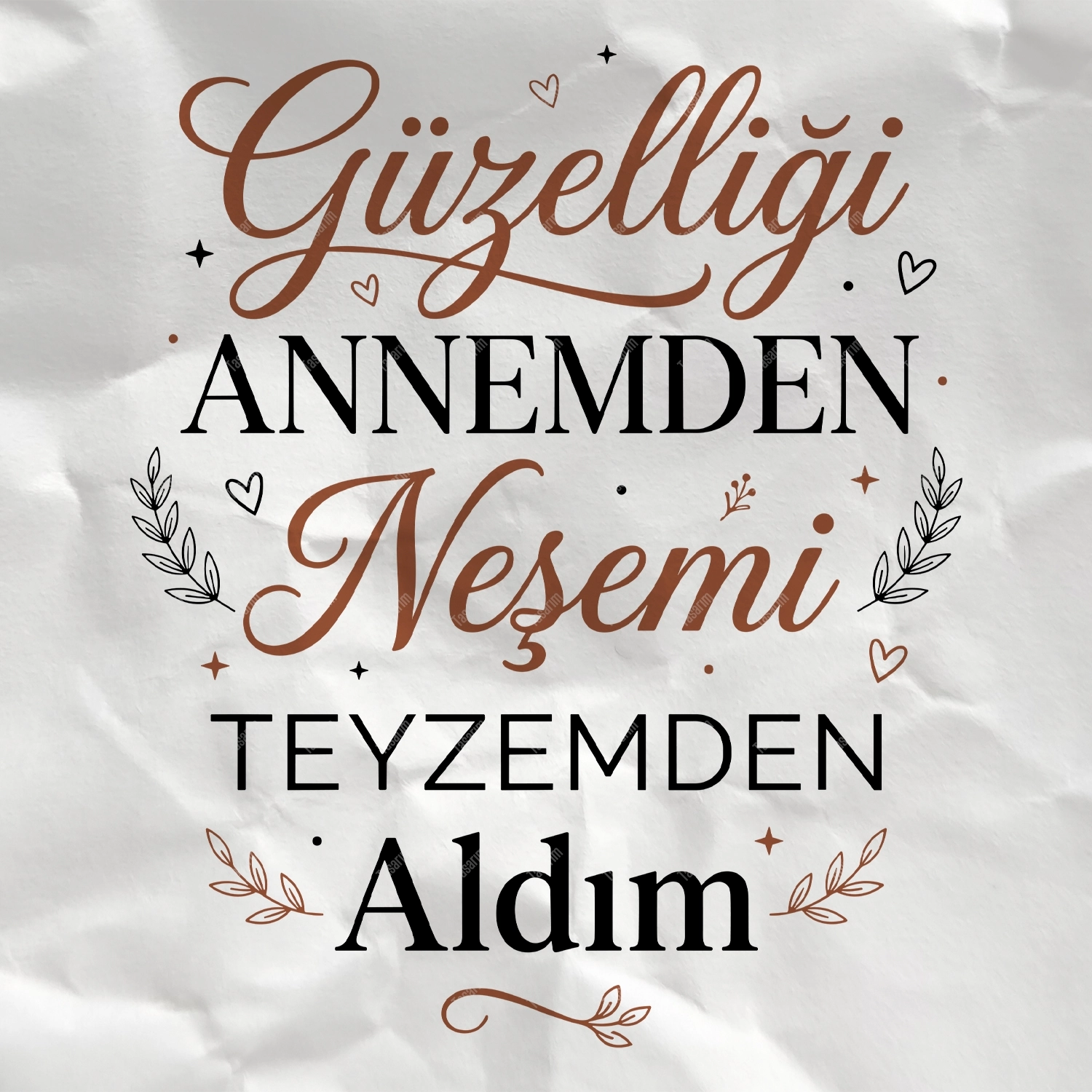 Güzelliği Annemden Neşemi Teyzemden Aldım - Bebek Body Zıbın