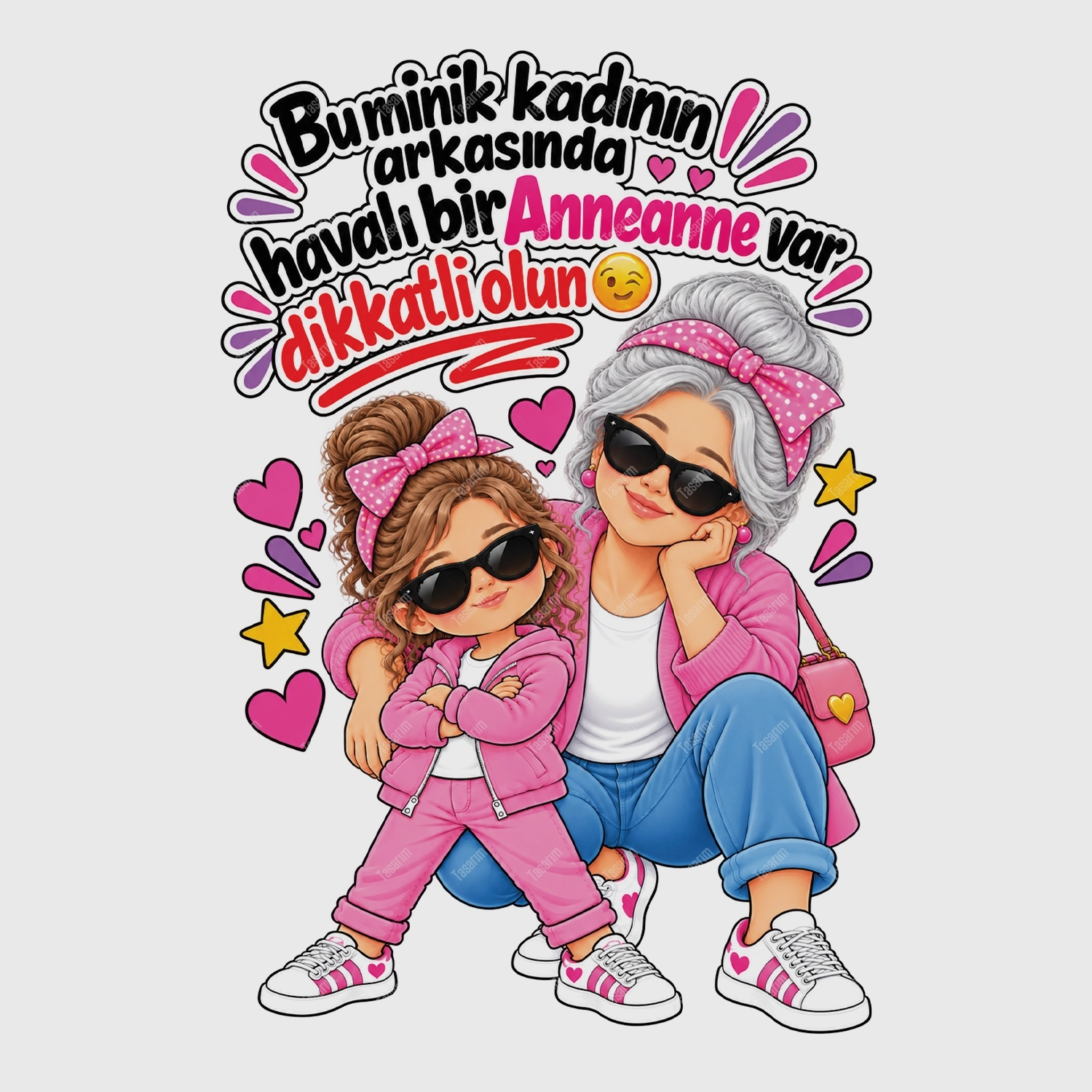 Bu Minik Kadının Arkasında Havalı Bir Anneanne Var Dikkatli Olun - Bebek Body Zıbın