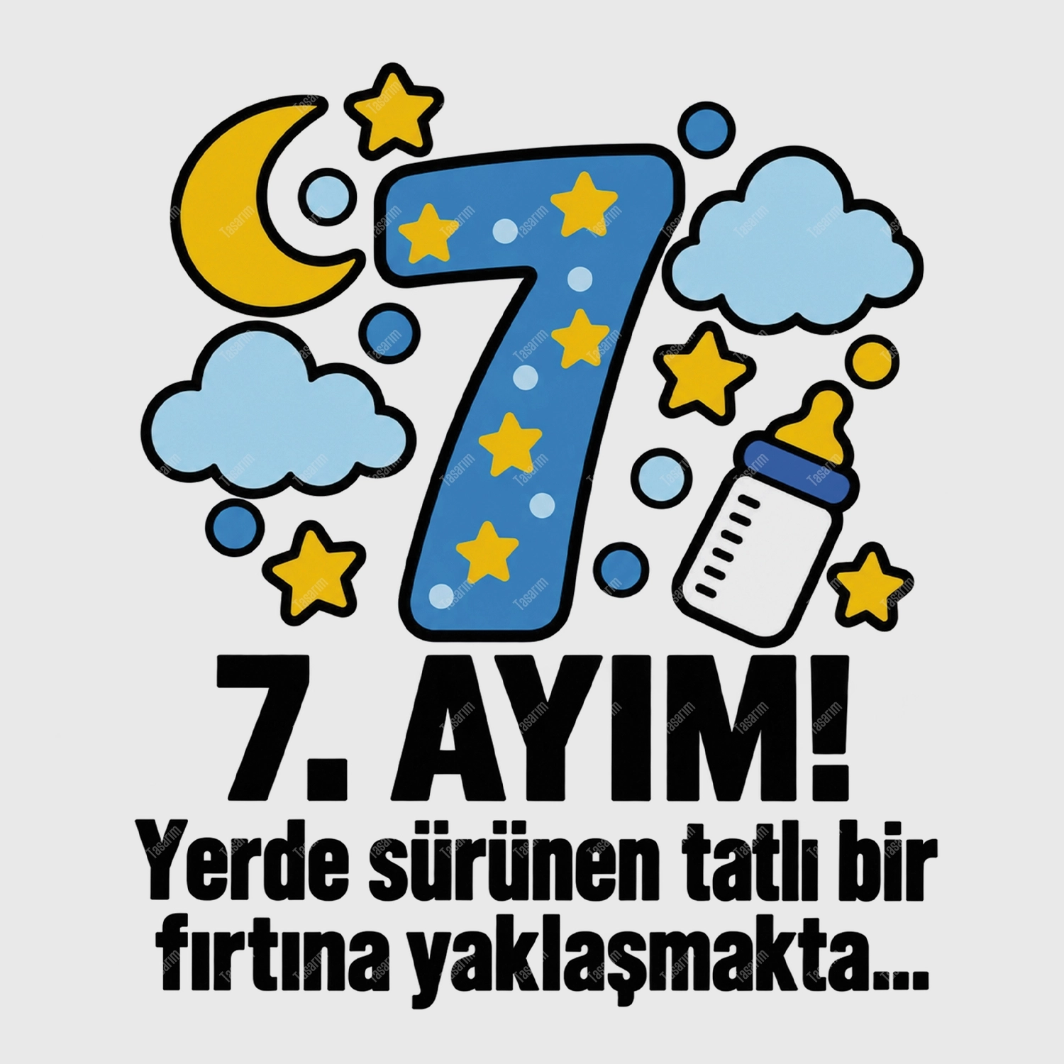 7. Aylık - Yerde Sürünen Tatlı Bir Fırtına Yaklaşmakta - Bebek Body Zıbın