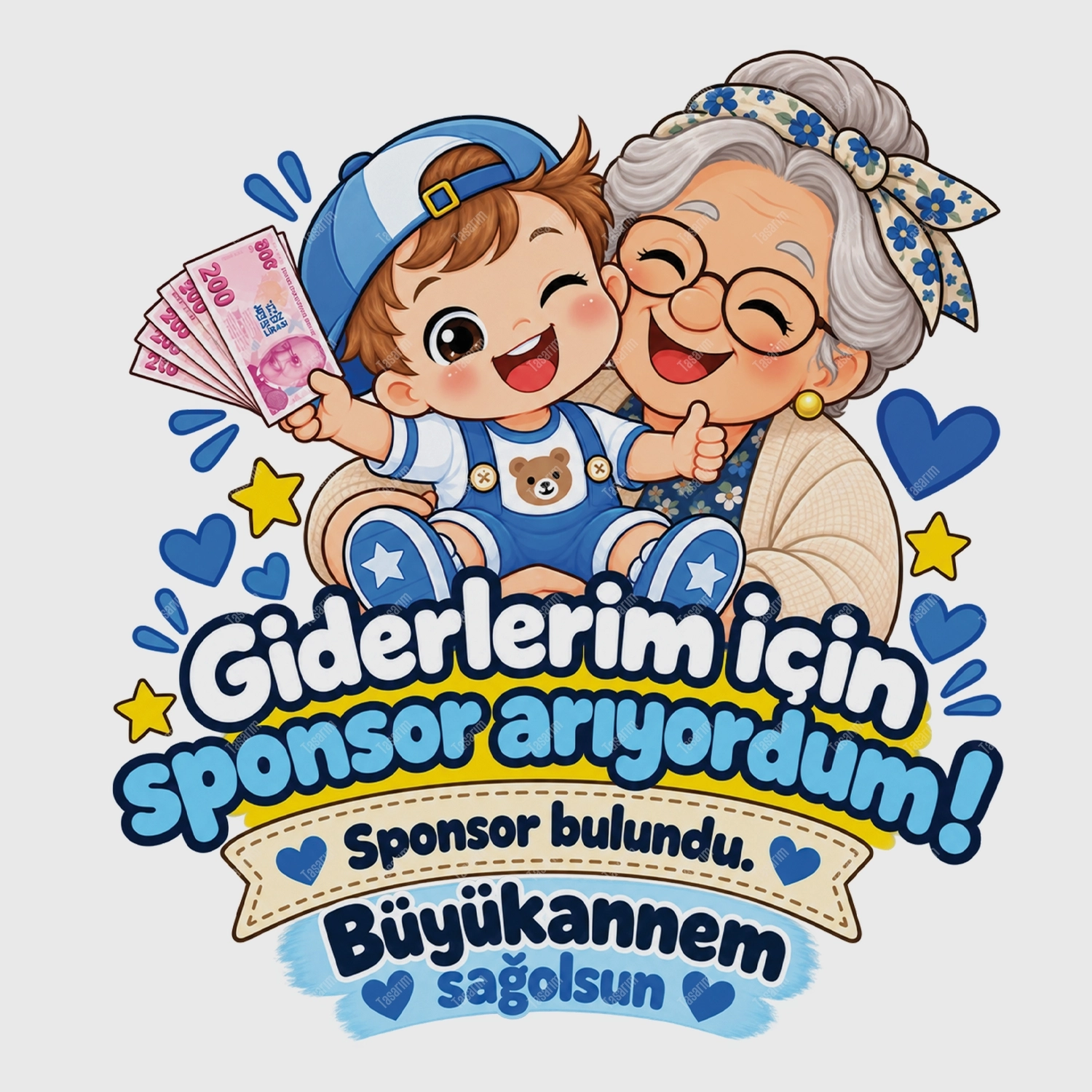 Giderlerim İçin Sponsor Arıyordum Sponsor Bulundu Büyükannem Sağolsun - Bebek Body Zıbın