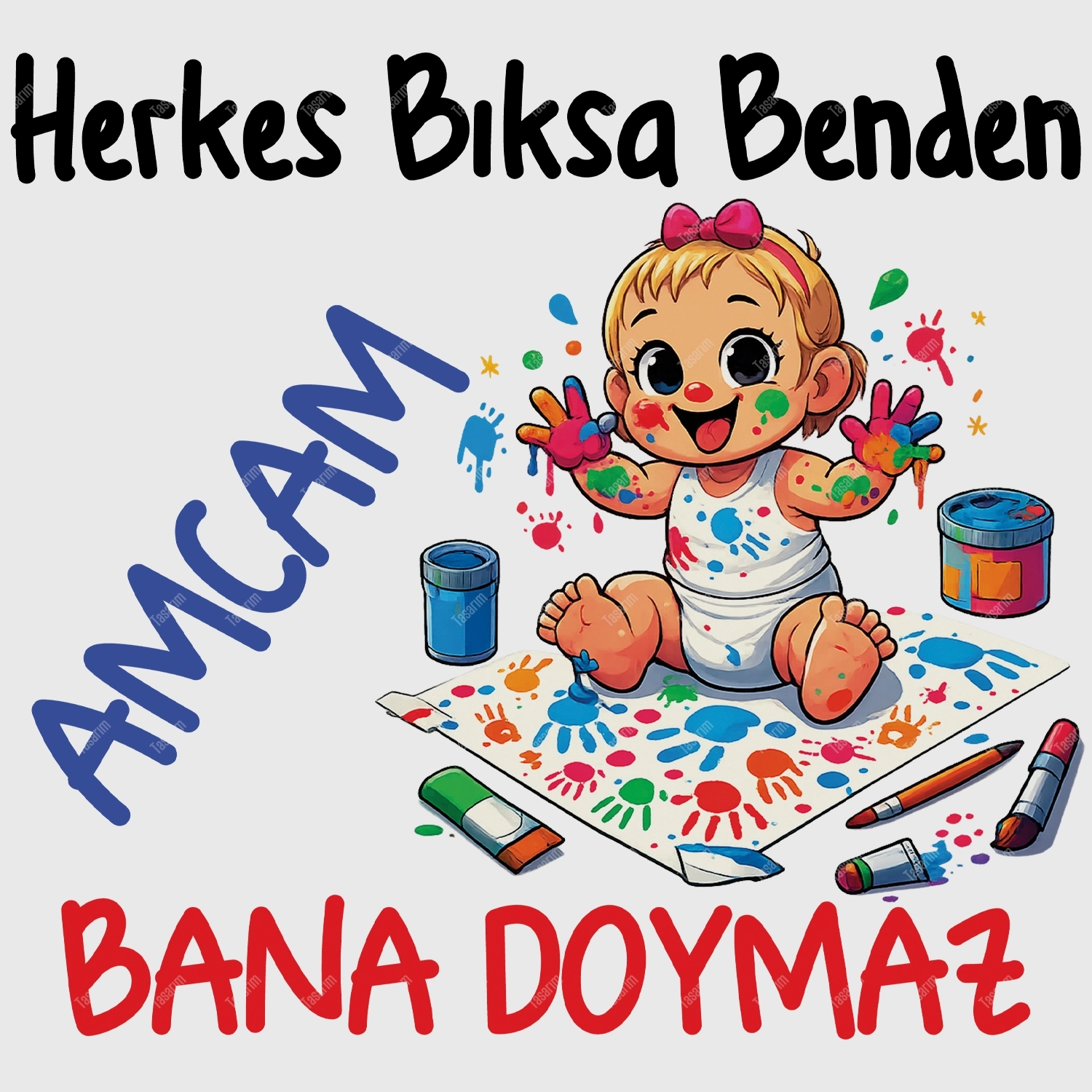 Herkes Bıksa Benden Amcam Bana Doymaz - Bebek Body Zıbın