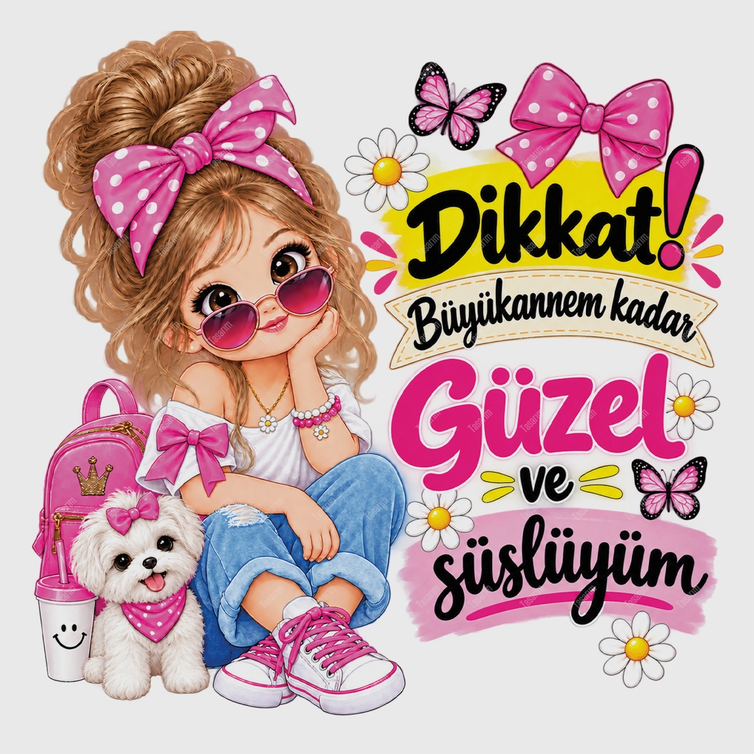 Dikkat Büyükannem Kadar Güzel Ve Süslüyüm - Bebek Body Zıbın