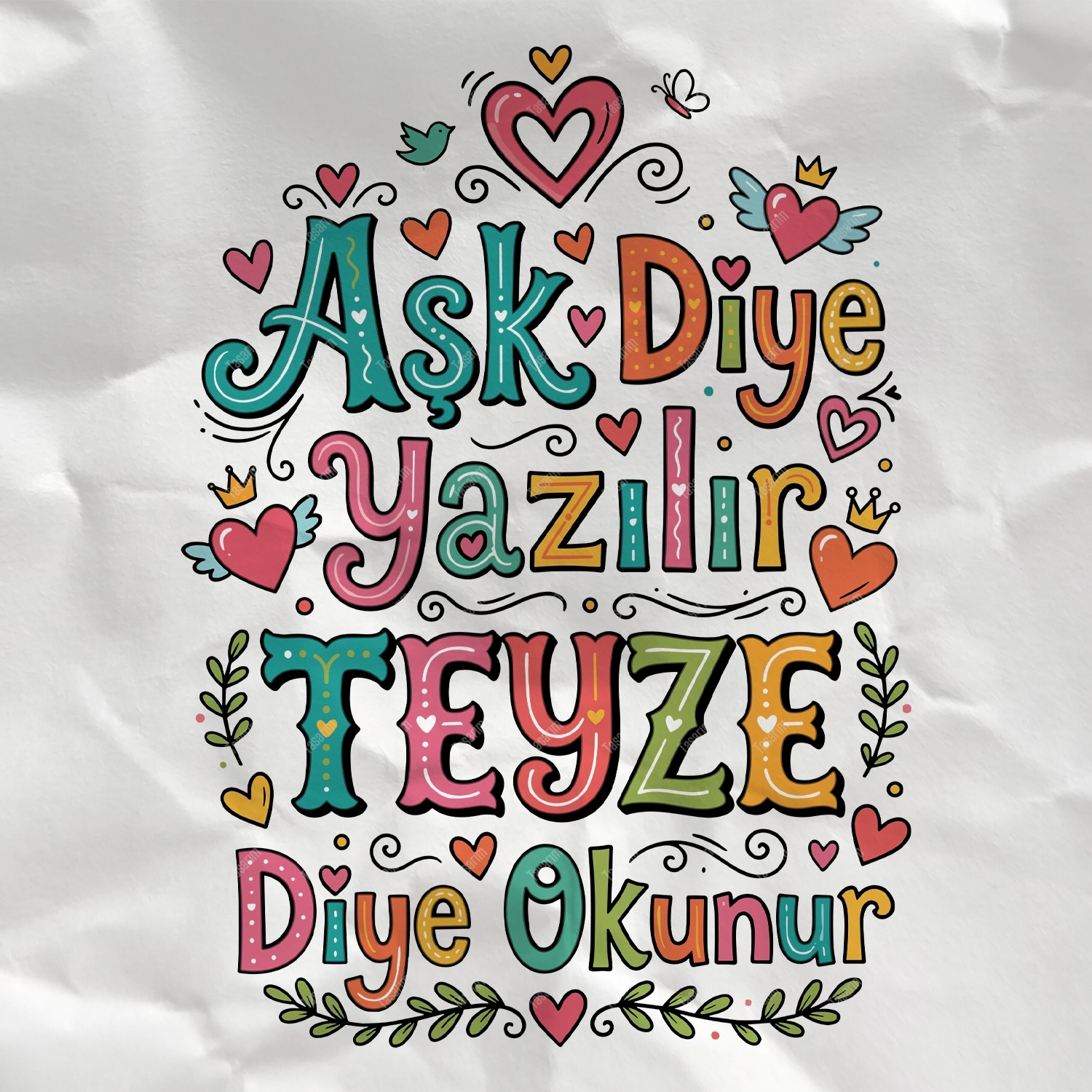Aşk Diye Yazılır Teyze Diye Okunur - Bebek Body Zıbın