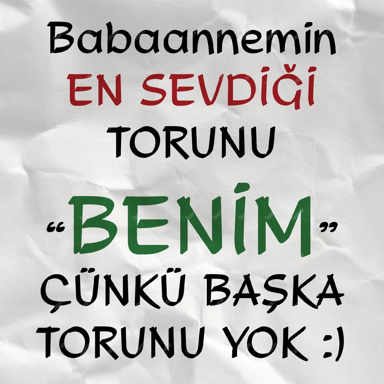 Babaannemin En Sevdiği Torunu Benim Çünkü Başka Torunu Yok - Bebek Body Zıbın