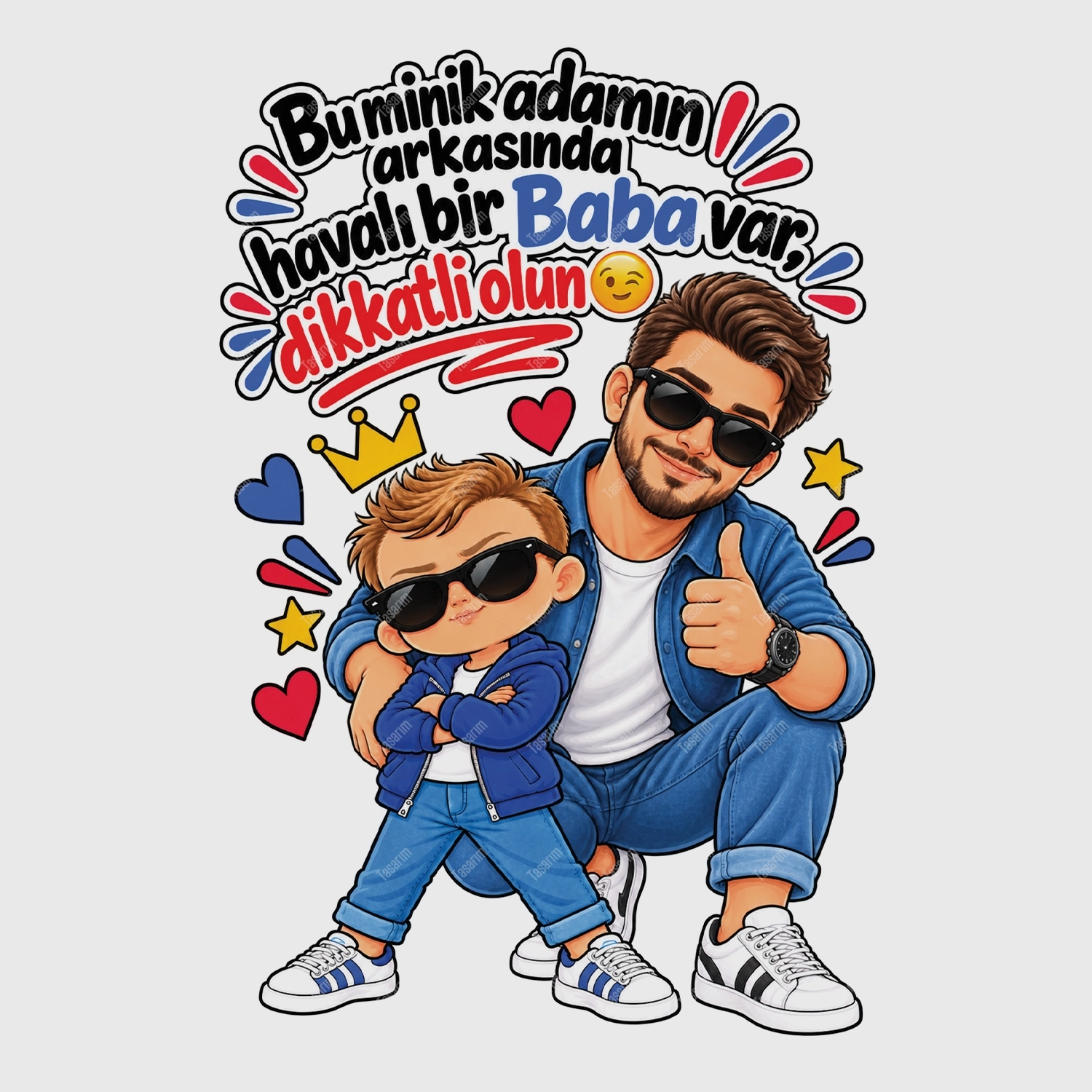 Bu Minik Adamın Arkasında Havalı Bir Baba Var Dikkatli Olun - Bebek Body Zıbın