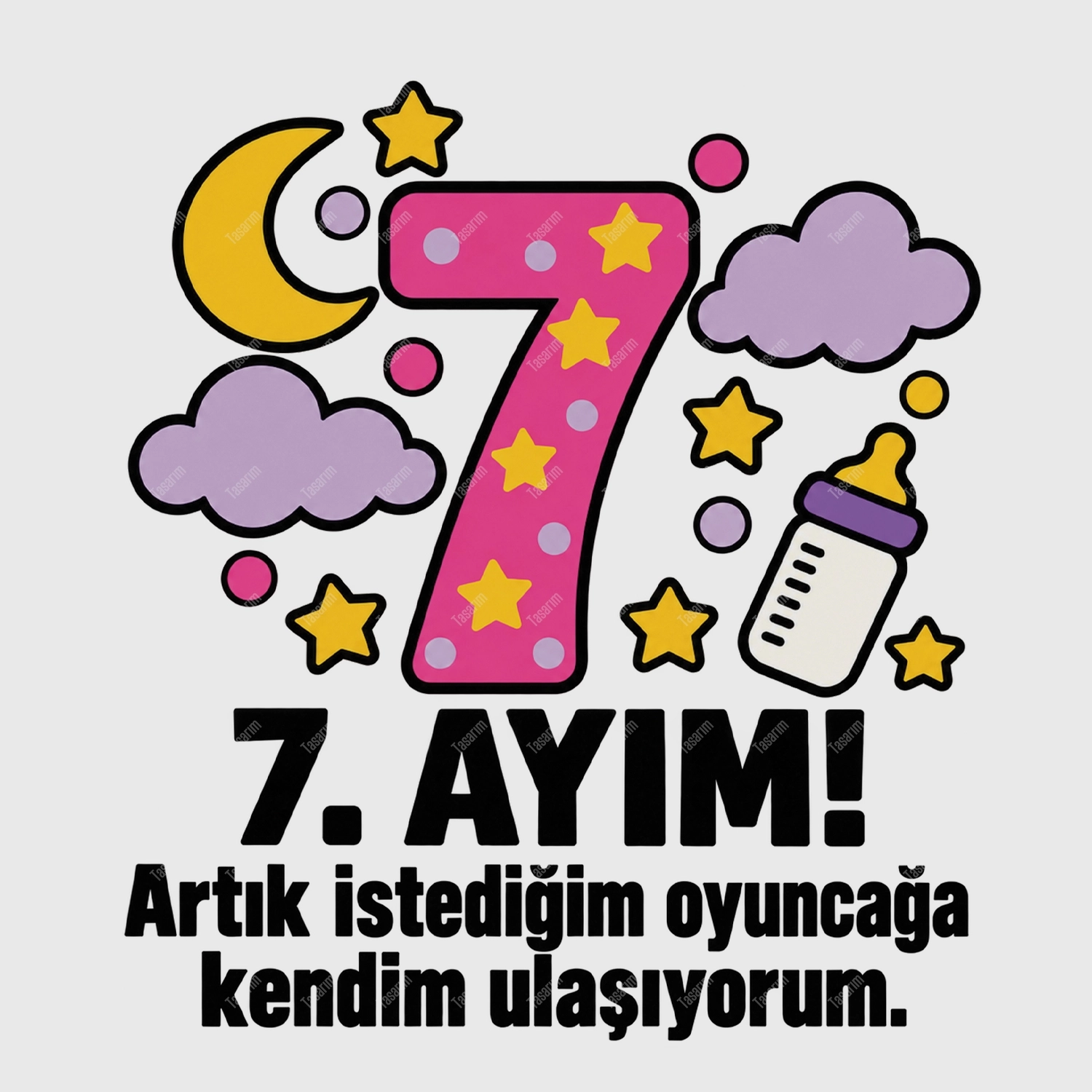 7. Aylık - Artık İstediğim Oyuncağa Kendim Ulaşıyorum - Bebek Body Zıbın
