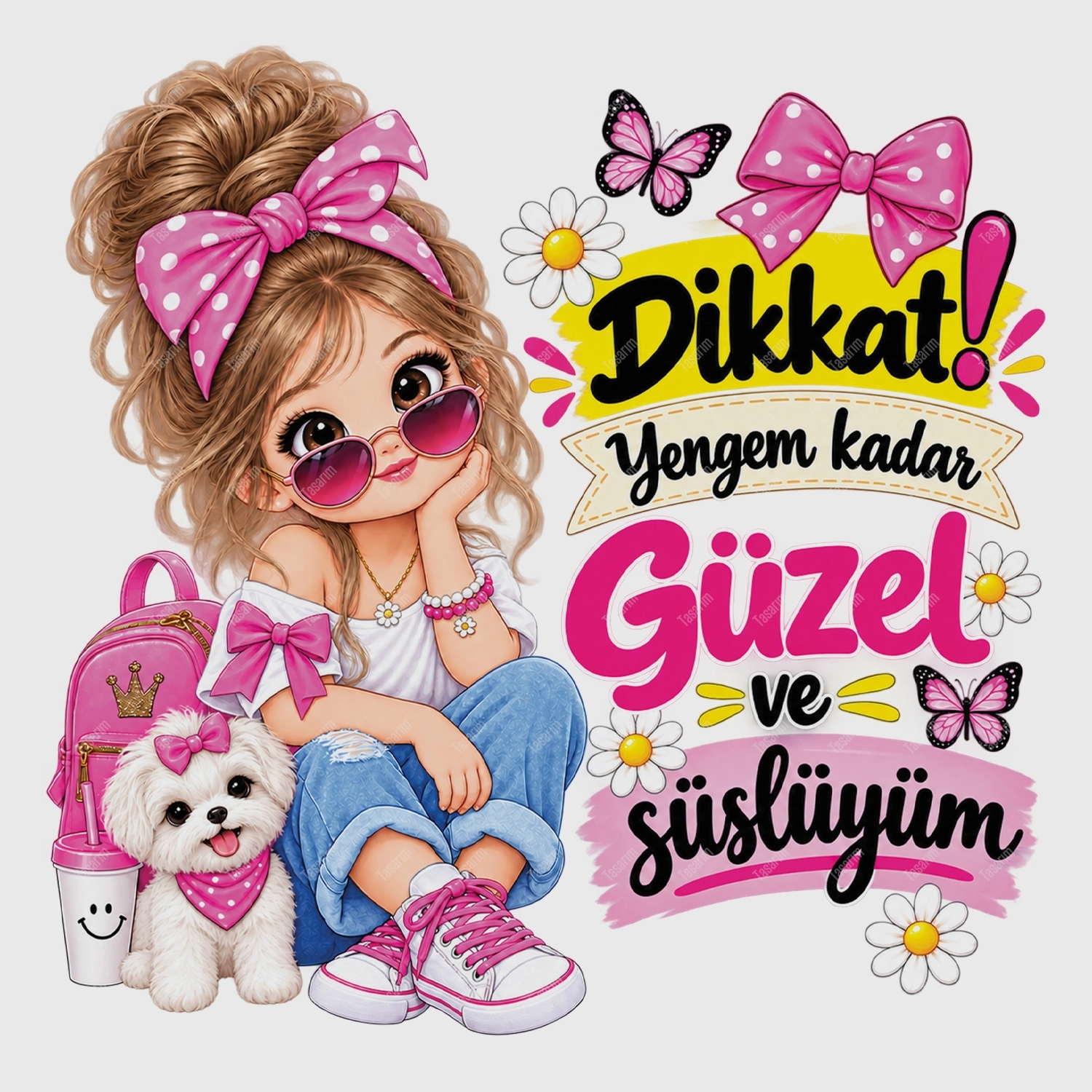 Dikkat Yengem Kadar Güzel ve Süslüyüm - Bebek Body Zıbın