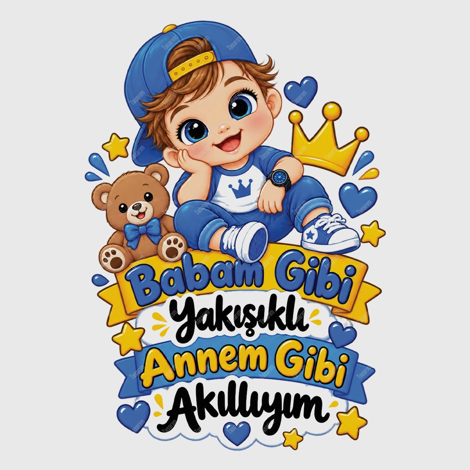 Babam Gibi Yakışıklı Annem Gibi Akıllıyım - Bebek Body Zıbın