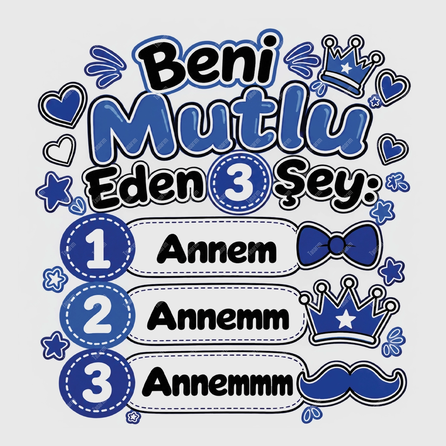 Beni Mutlu Eden 3 Şey Annem - Bebek Body Zıbın