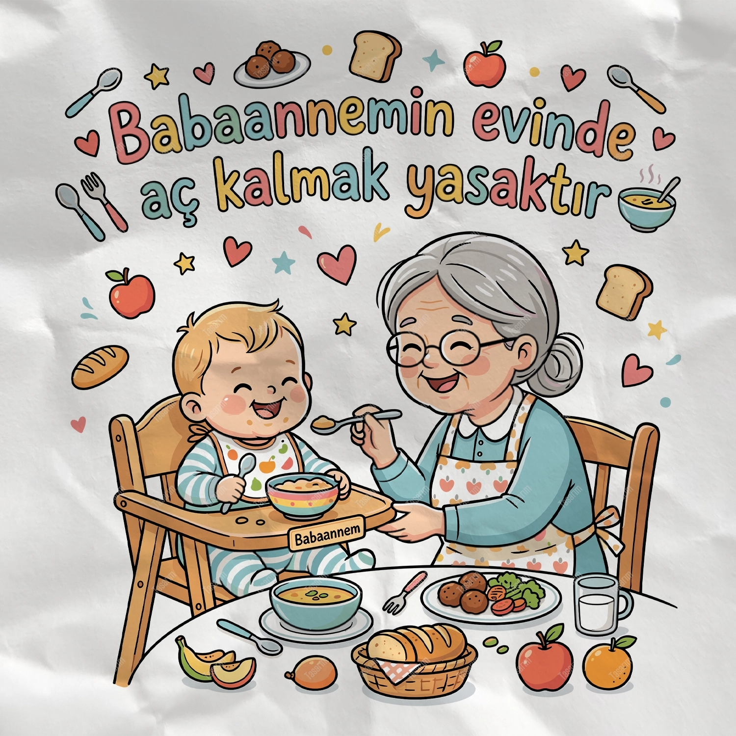 Babaannemin Evinde Aç Kalmak Yasaktır - Bebek Body Zıbın